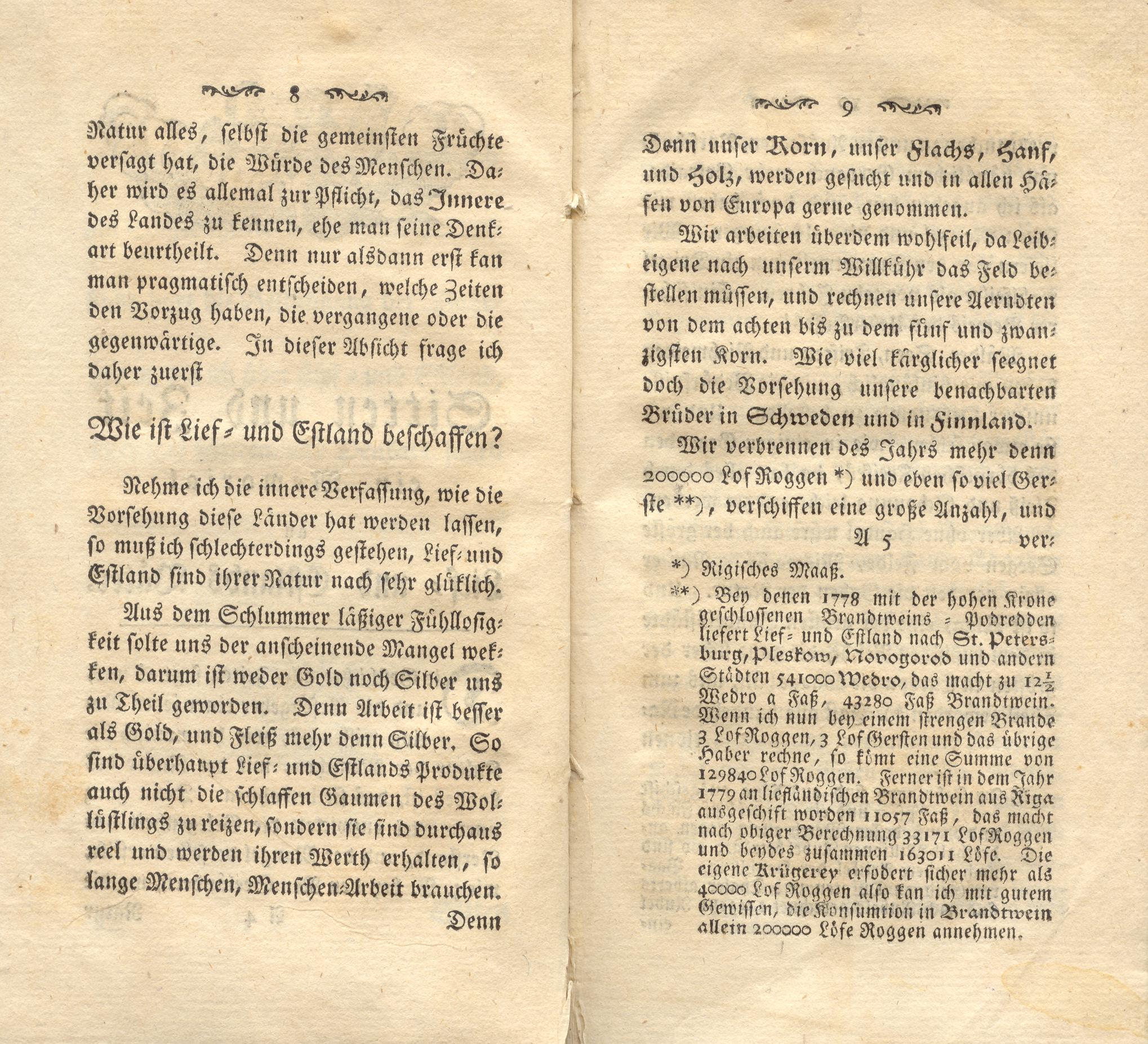 Sitten und Zeit (1781) | 5. (8-9) Põhitekst