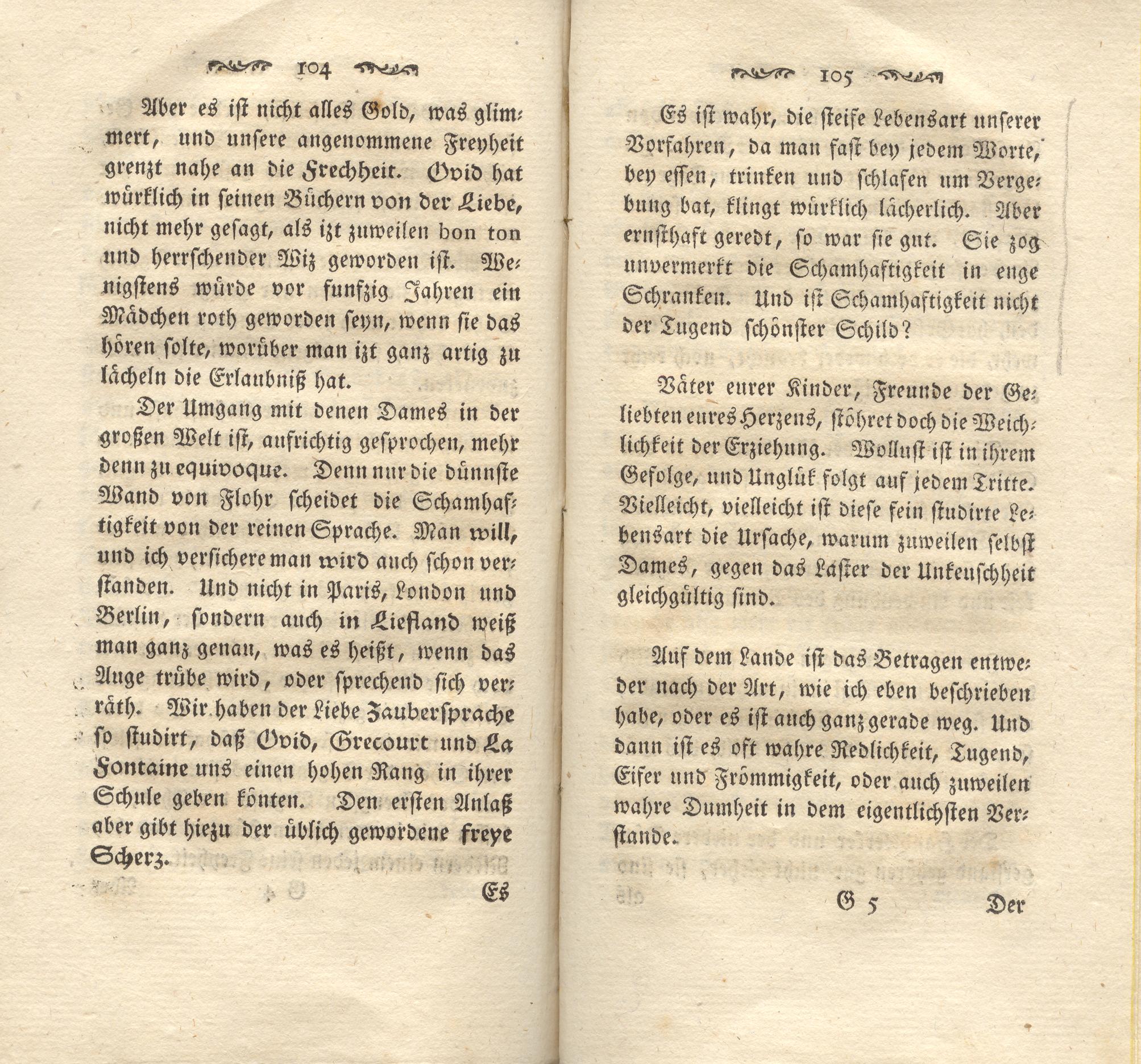 Sitten und Zeit (1781) | 53. (104-105) Основной текст