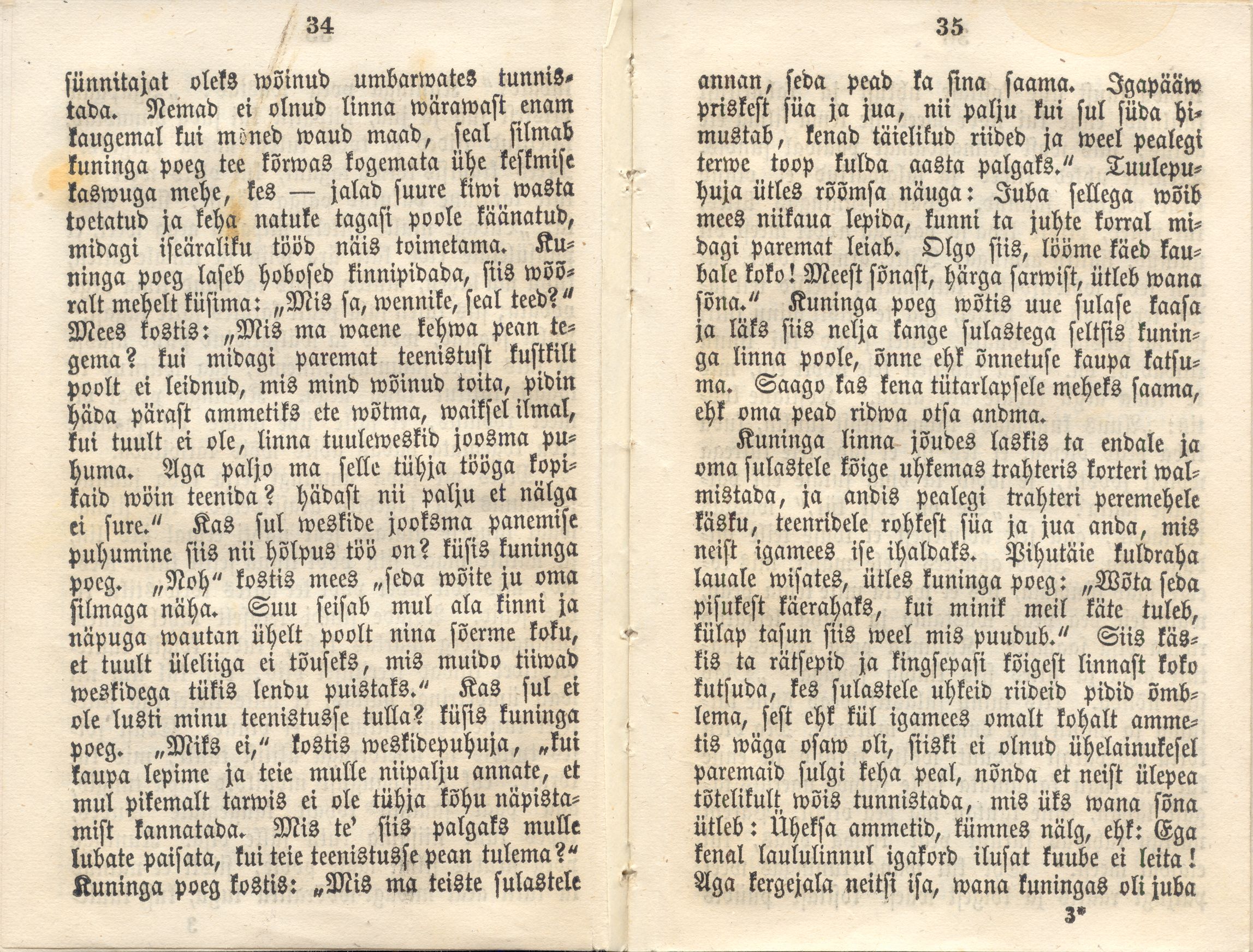 Eesti-rahwa Ennemuistsed jutud ja Wanad laulud [3] (1864) | 19. (34-35) Main body of text