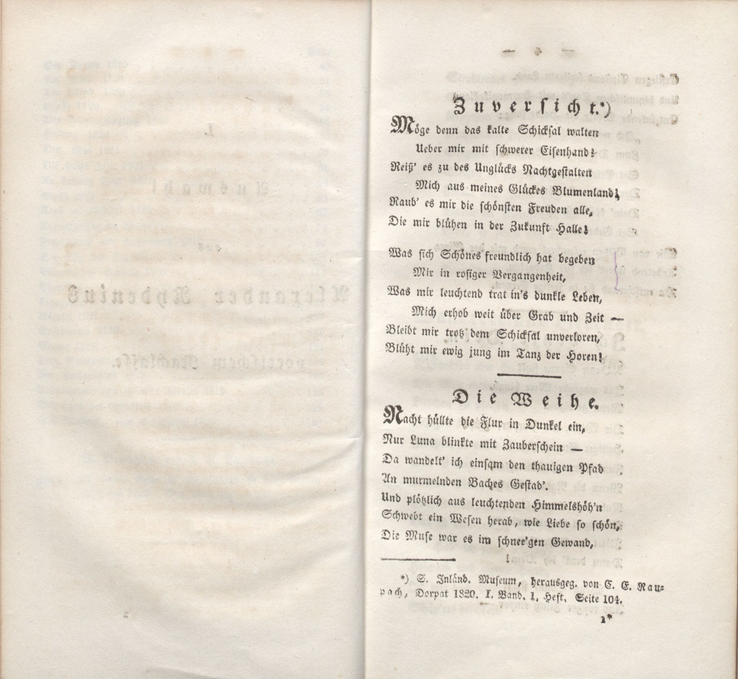 Auswahl aus Alexander Rydenius poetischem Nachlass und Bruchstücke aus seinem Reise-Tagebuche (1826) | 12. (2-3) Основной текст