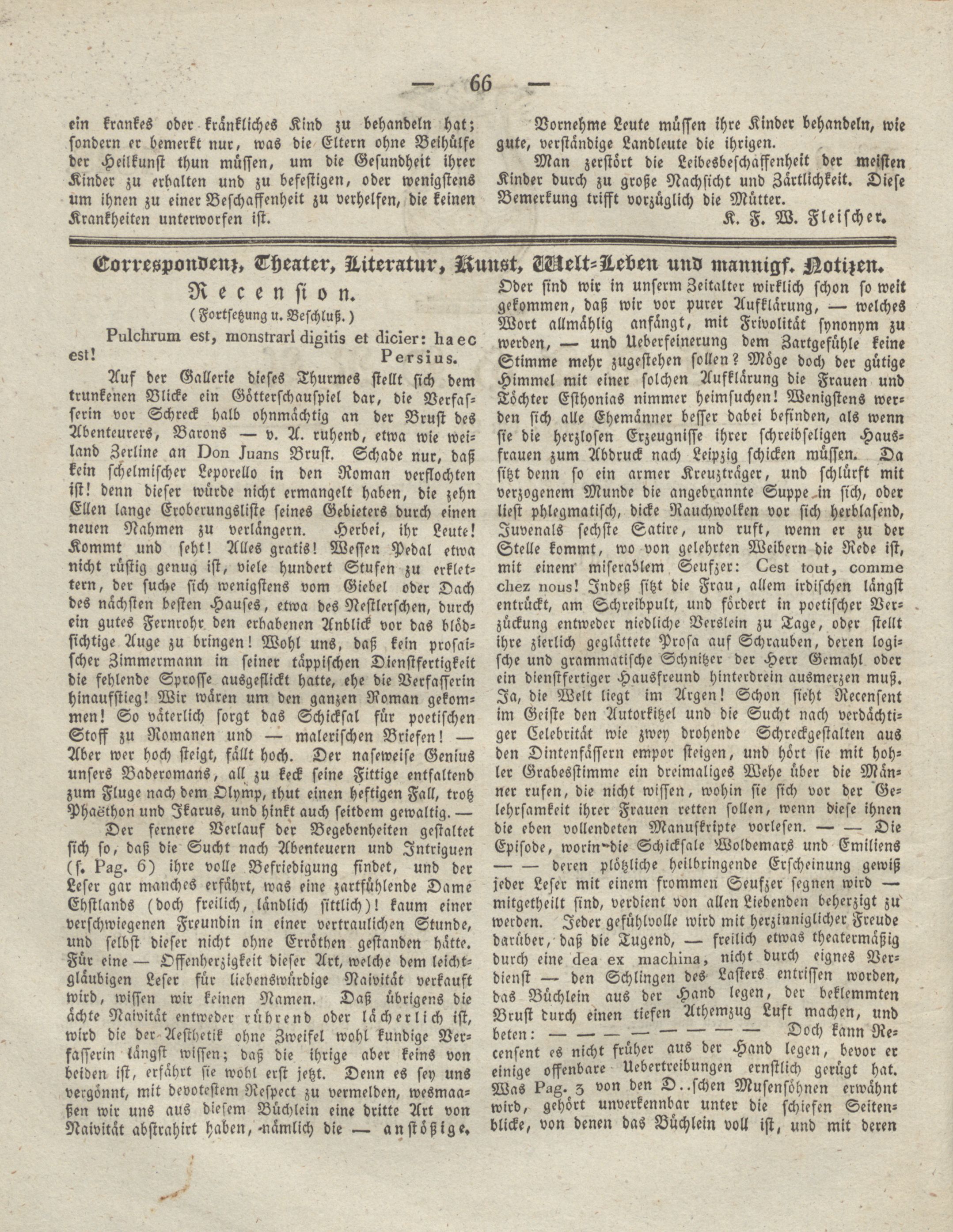 Recension [Die Bäder am Ostseestrande] [2] (1828) | 1. (66) Main body of text