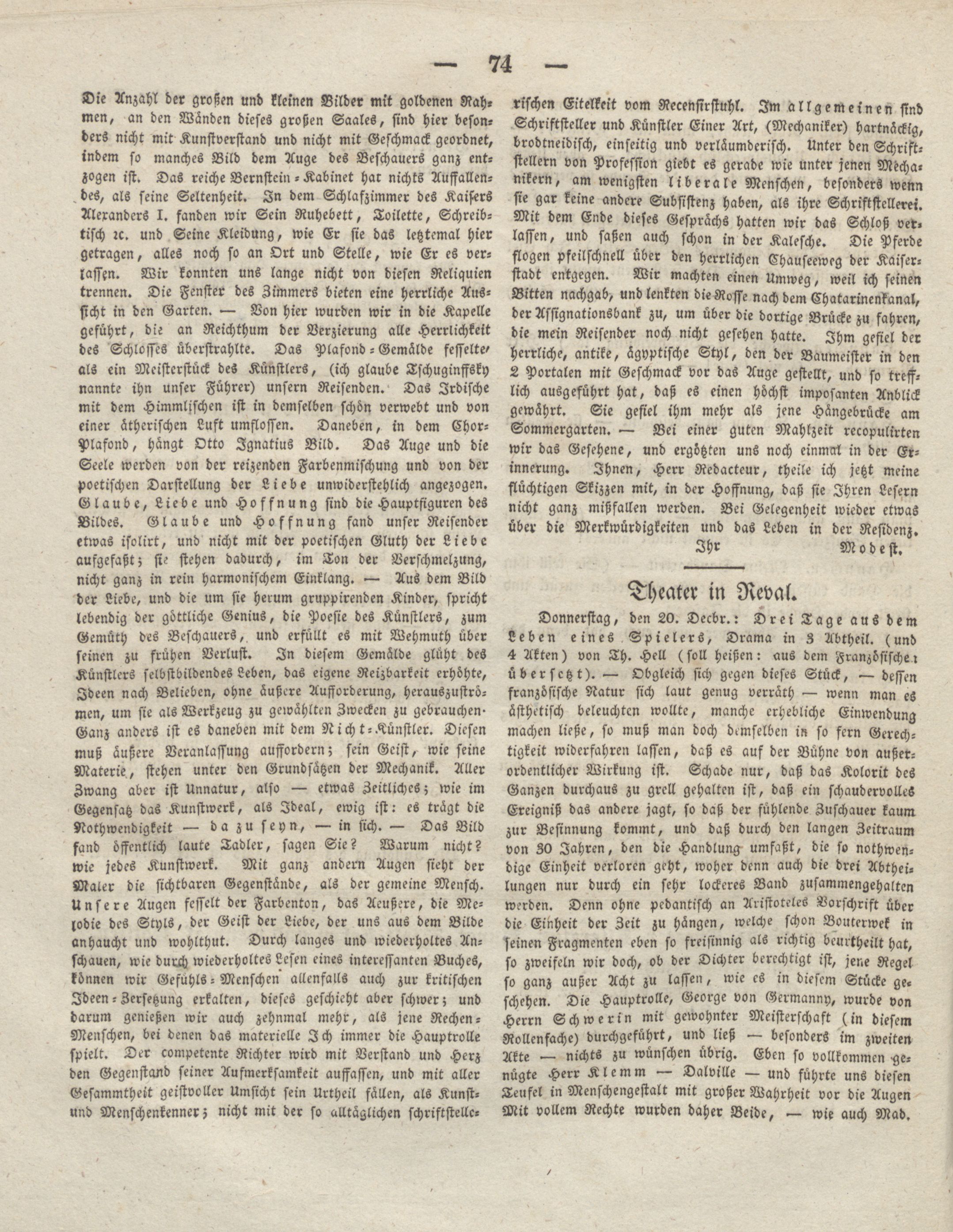 Esthona [1] (1828) | 78. (74) Основной текст
