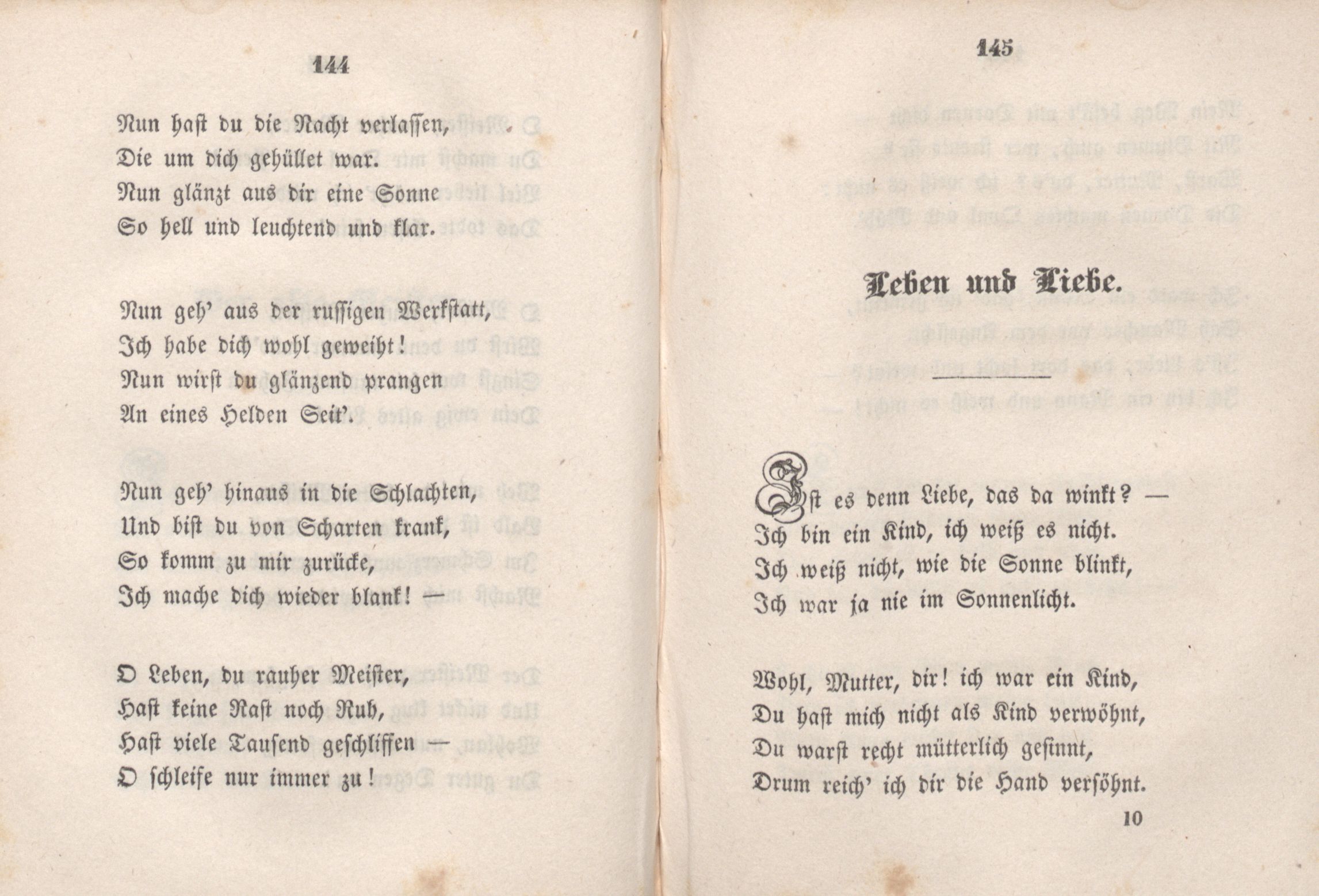 Leben und Liebe (1846) | 1. (144-145) Haupttext