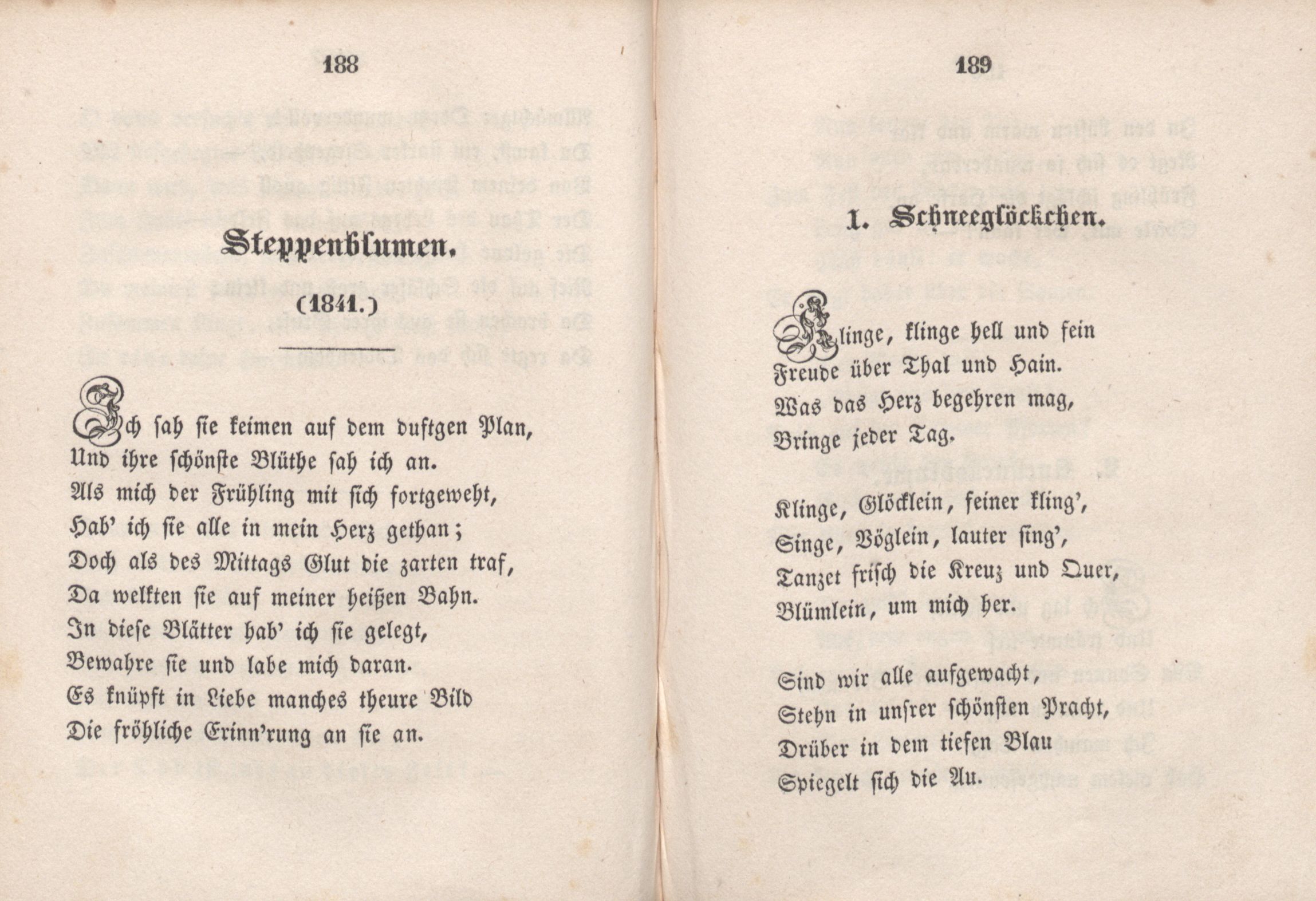 Schneeglöckchen (1846) | 1. (188-189) Haupttext
