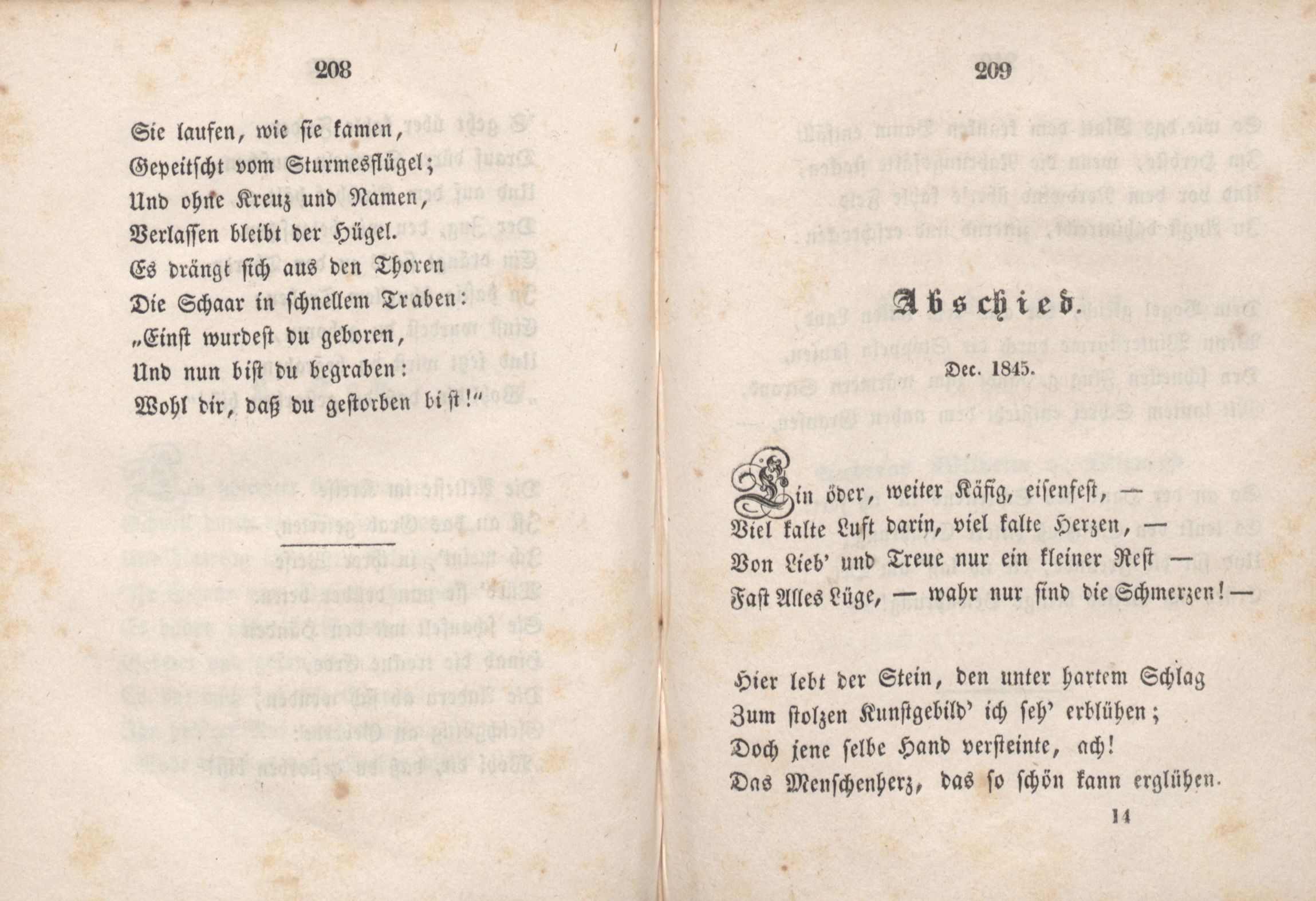 Abschied (1846) | 1. (208-209) Haupttext