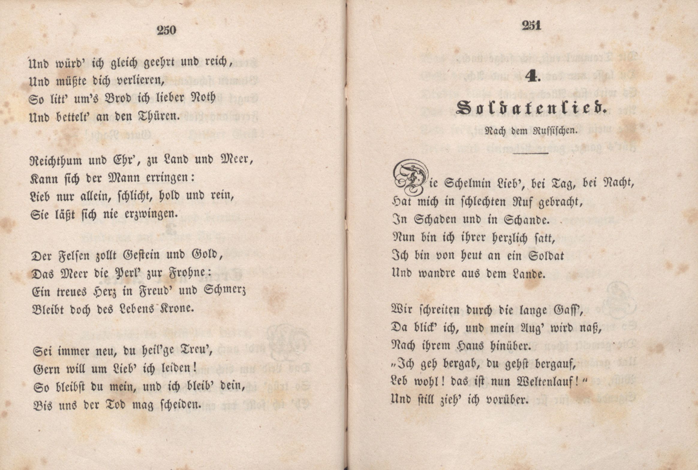 Soldatenlied (1846) | 1. (250-251) Main body of text