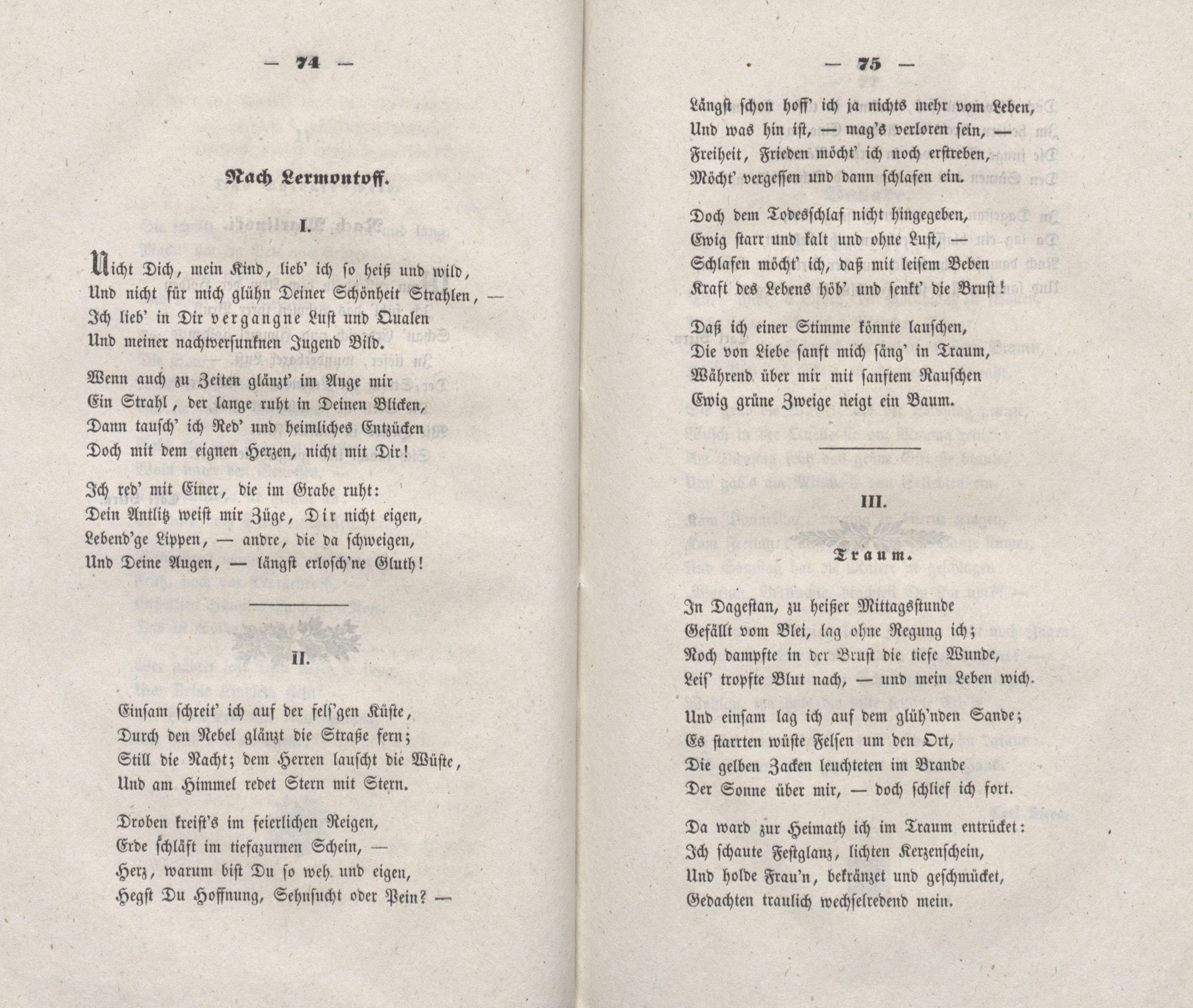 Traum (1848) | 1. (74-75) Main body of text