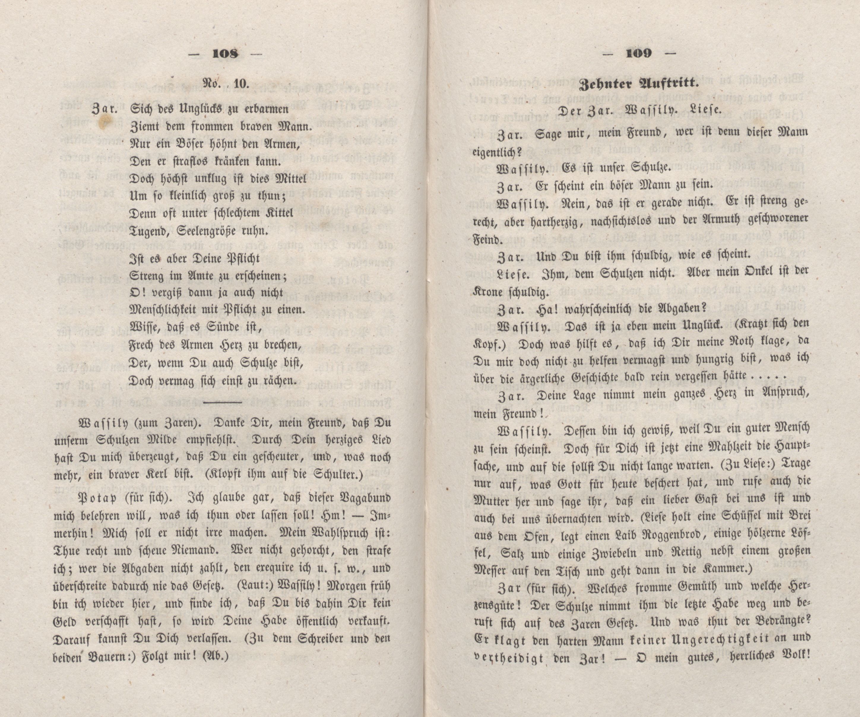 Die Hütte bei Moskwa, oder: Der Zar und der Bauer (1848) | 13. (108-109) Main body of text