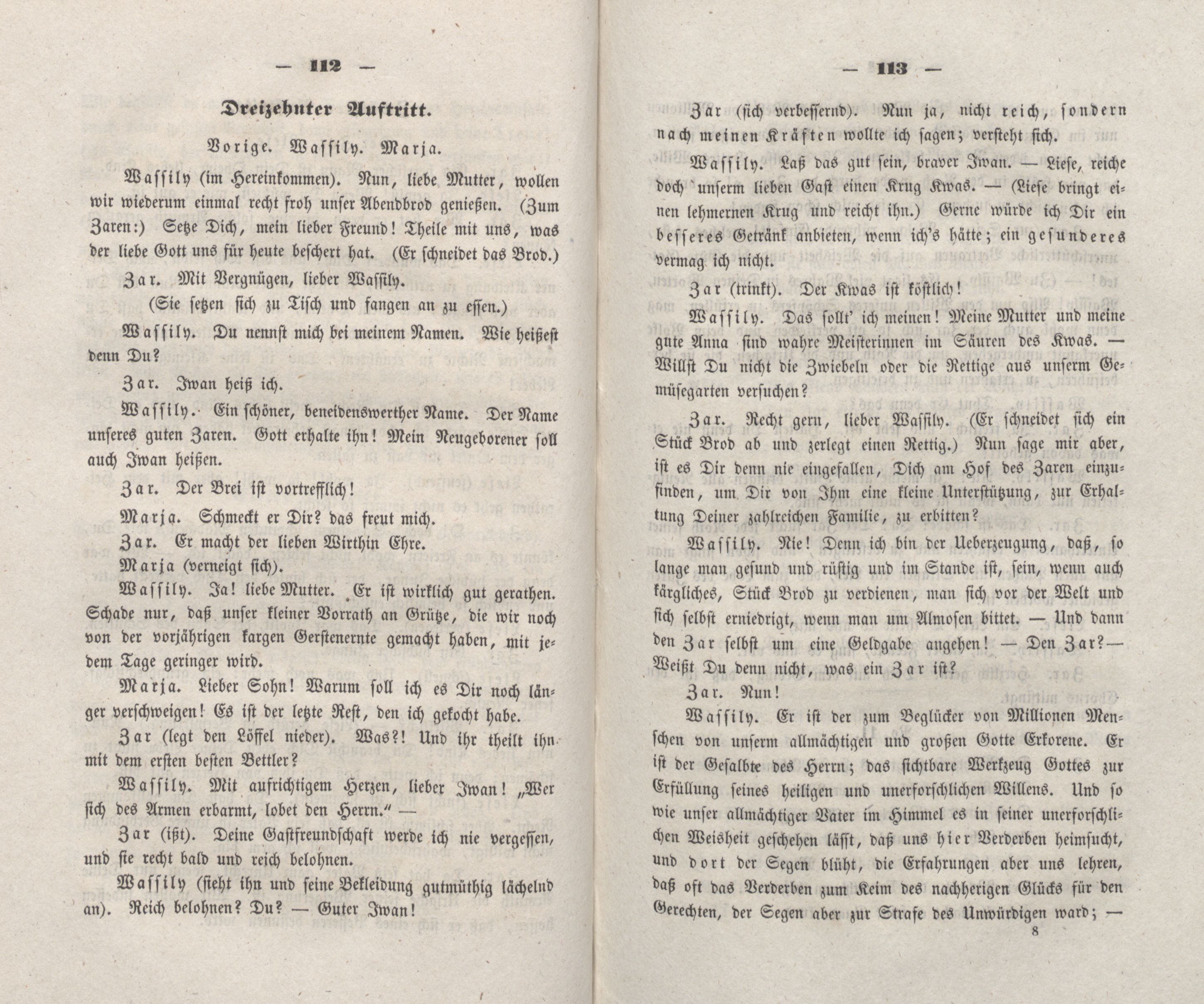 Die Hütte bei Moskwa, oder: Der Zar und der Bauer (1848) | 15. (112-113) Haupttext