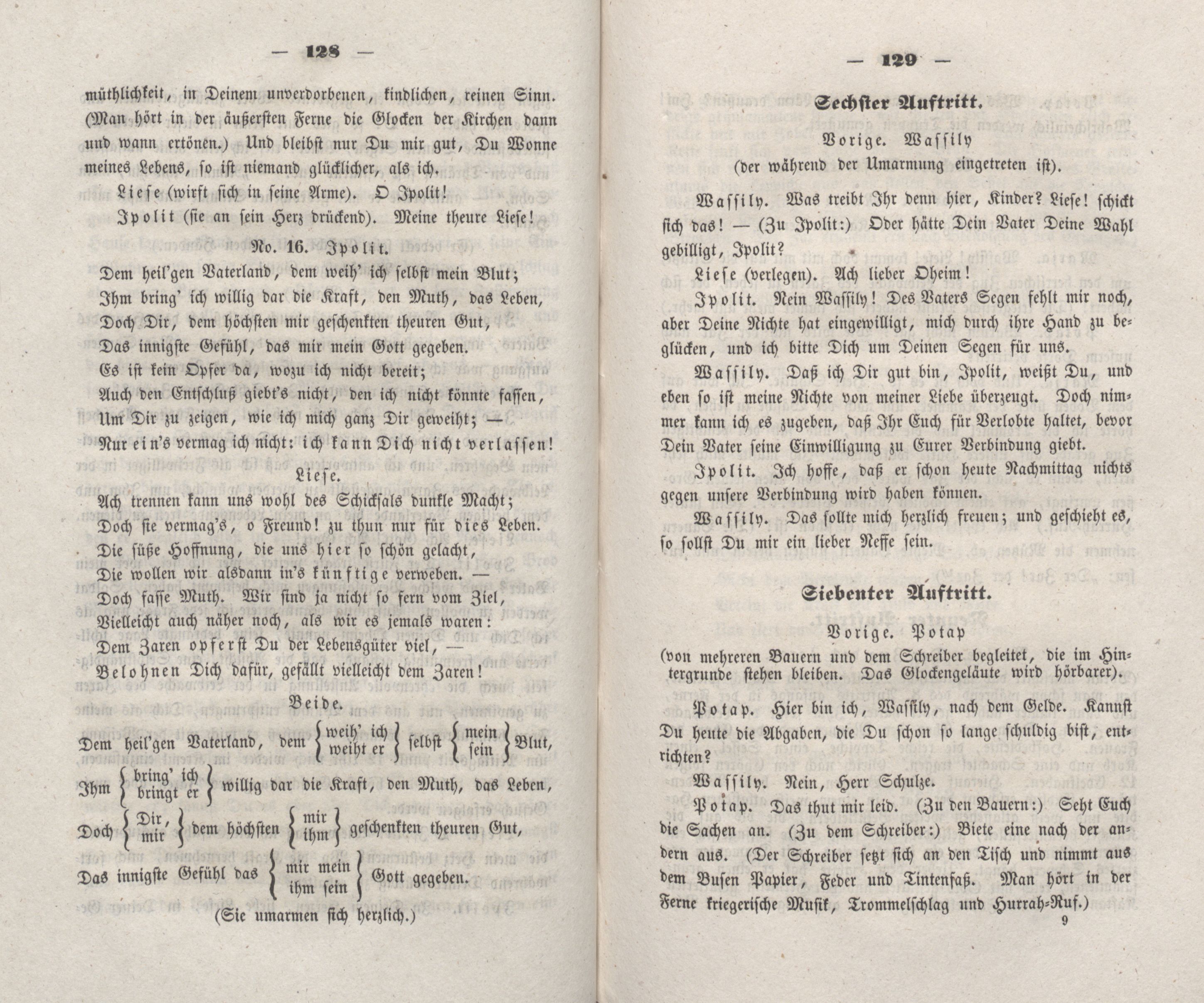Die Hütte bei Moskwa, oder: Der Zar und der Bauer (1848) | 23. (128-129) Main body of text