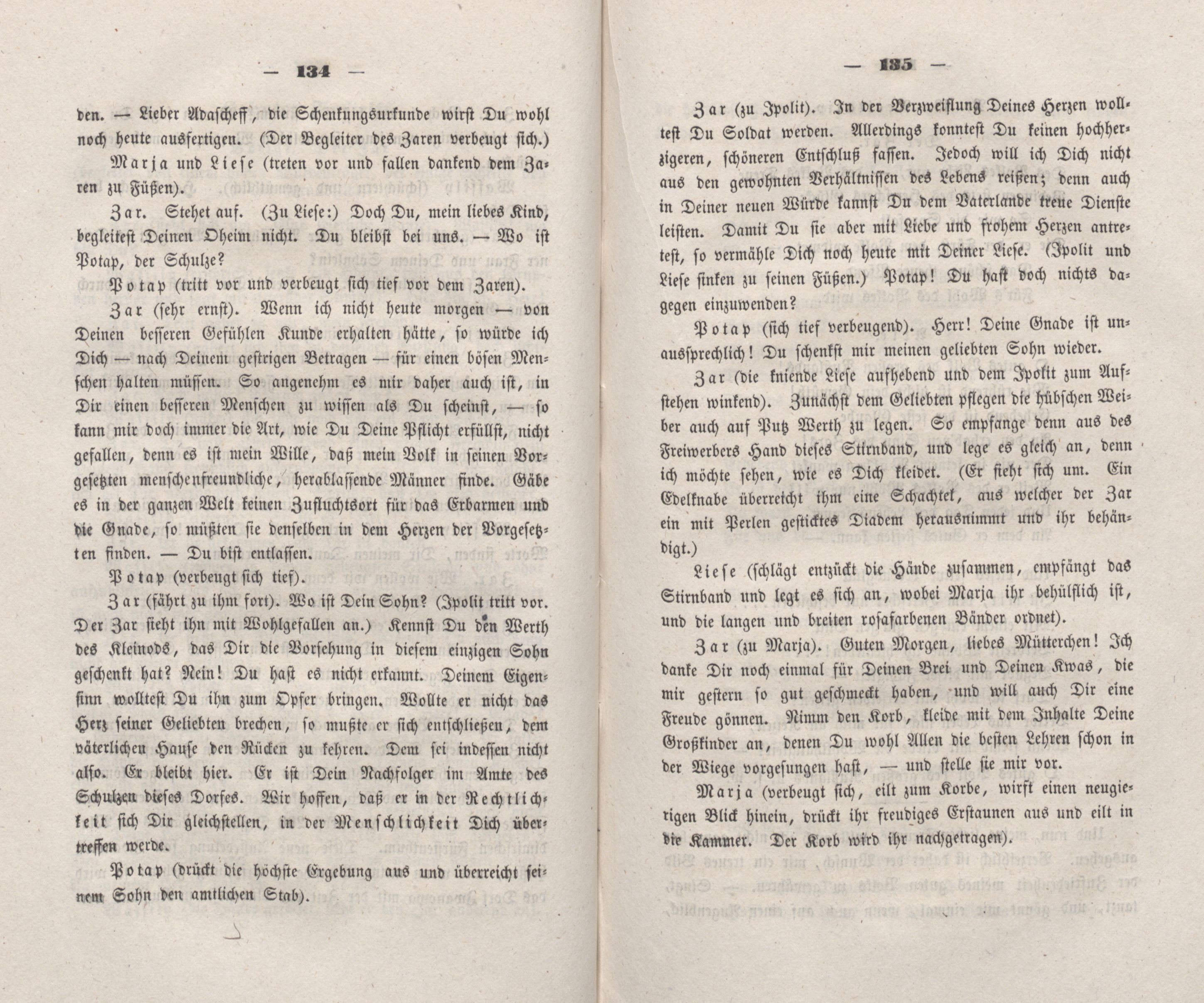 Die Hütte bei Moskwa, oder: Der Zar und der Bauer (1848) | 26. (134-135) Основной текст