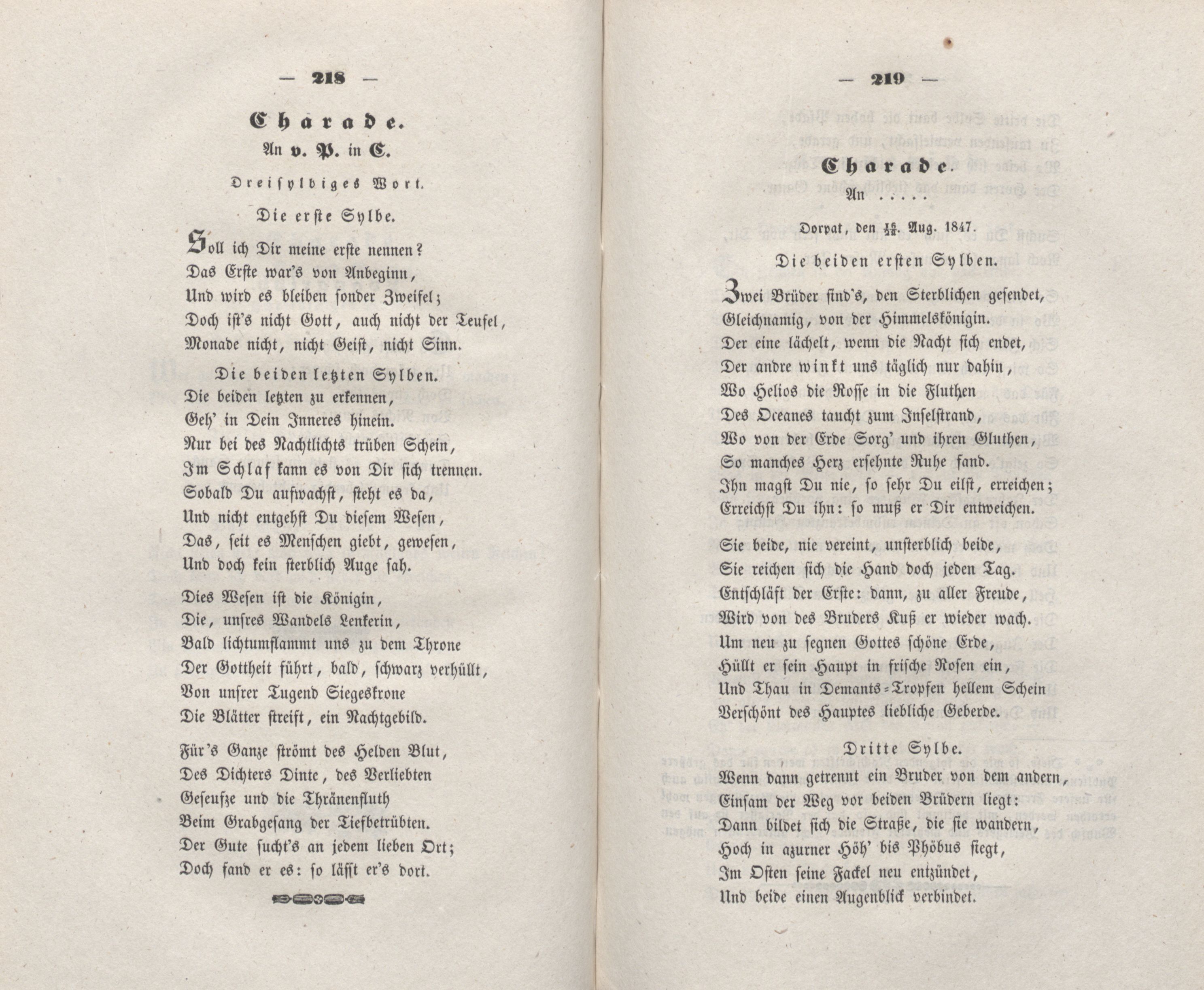 Baltisches Album (1848) | 120. (218-219) Main body of text