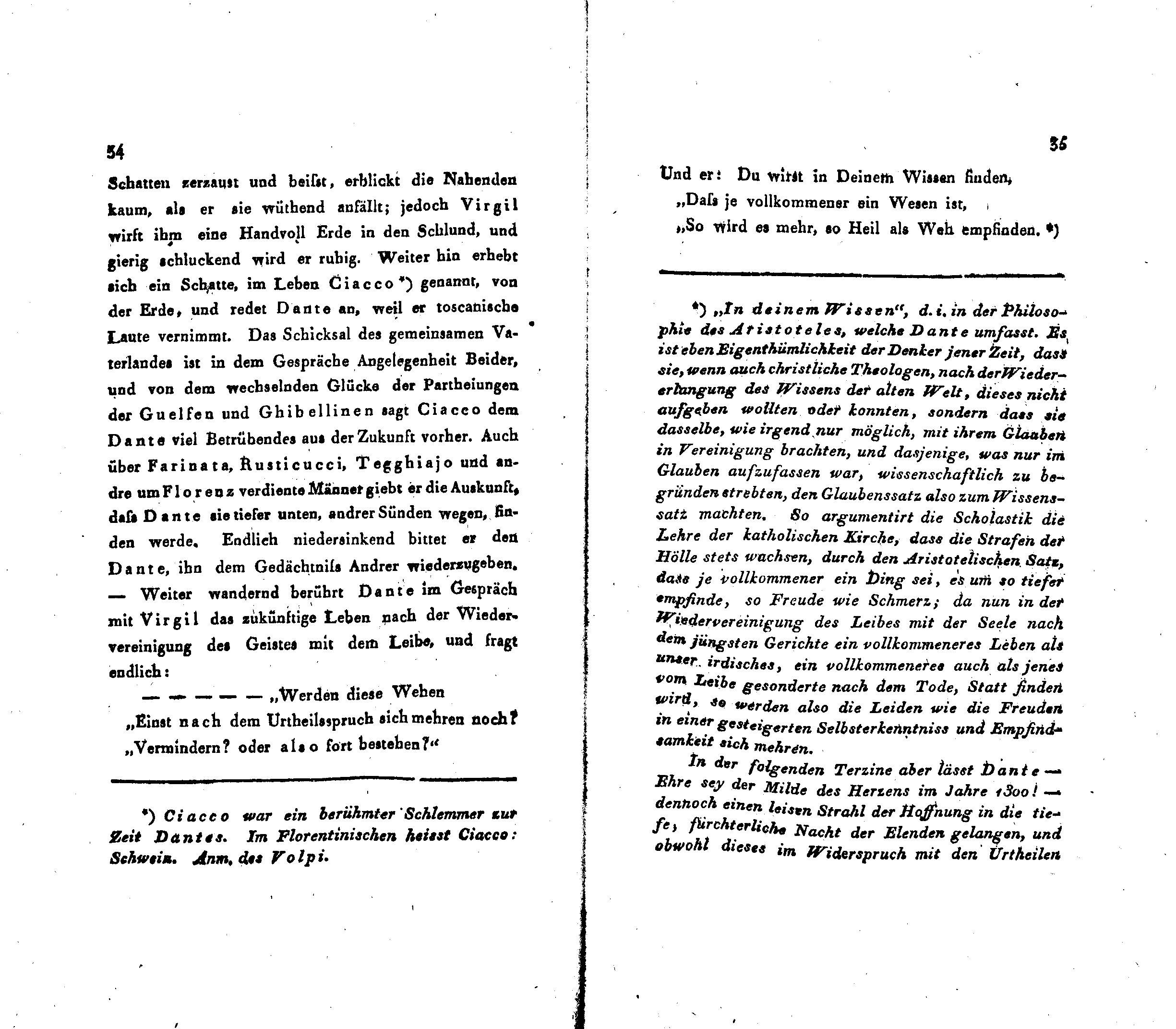 Ueber Dante Alighieri, seine Zeit und seine Divina Comedia [2] (1825) | 2. (34-35) Põhitekst