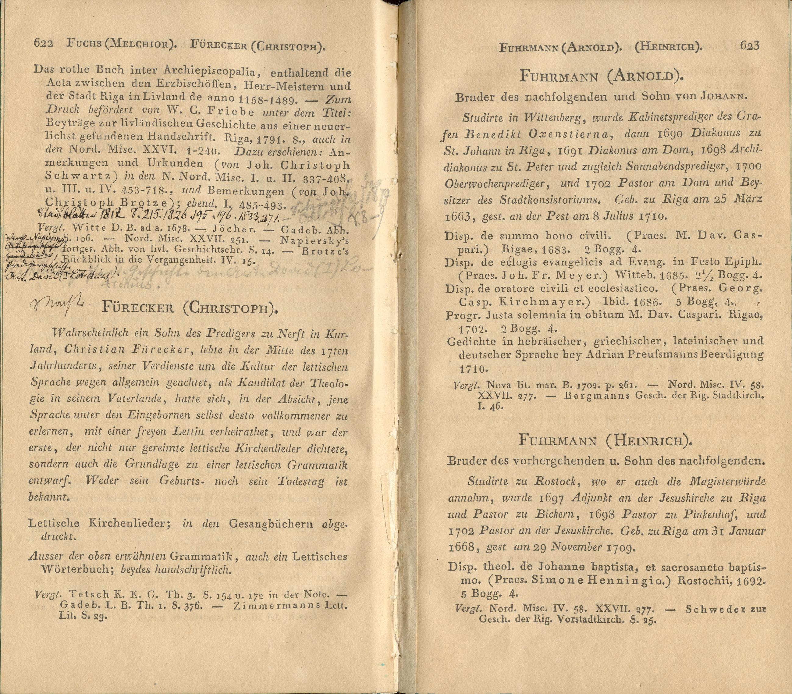 Allgemeines Schriftsteller- und Gelehrten-Lexikon [1/A-F] (1827) | 323. (622-623) Põhitekst