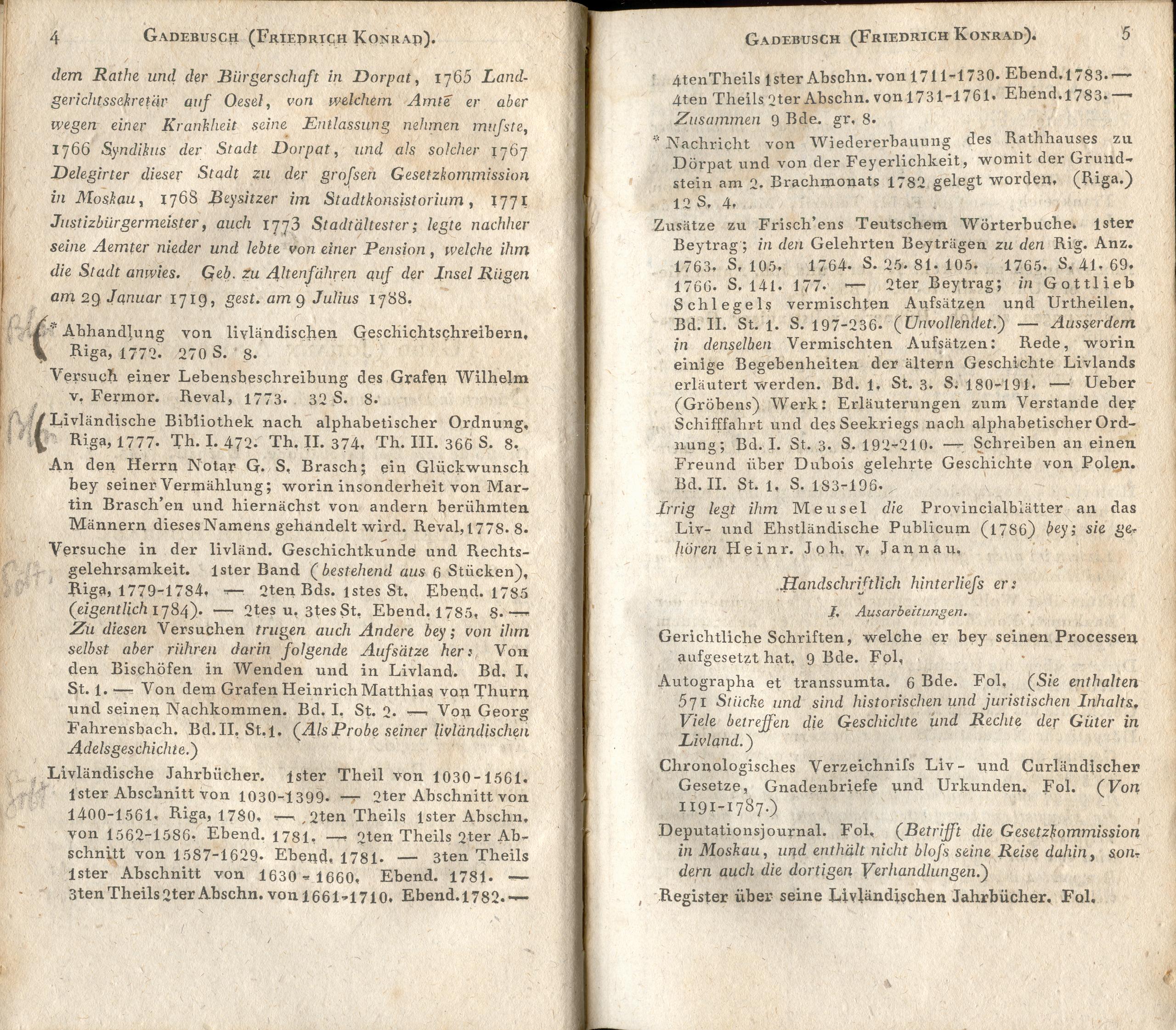 Allgemeines Schriftsteller- und Gelehrten-Lexikon [2/G -K] (1829) | 5. (4-5) Põhitekst