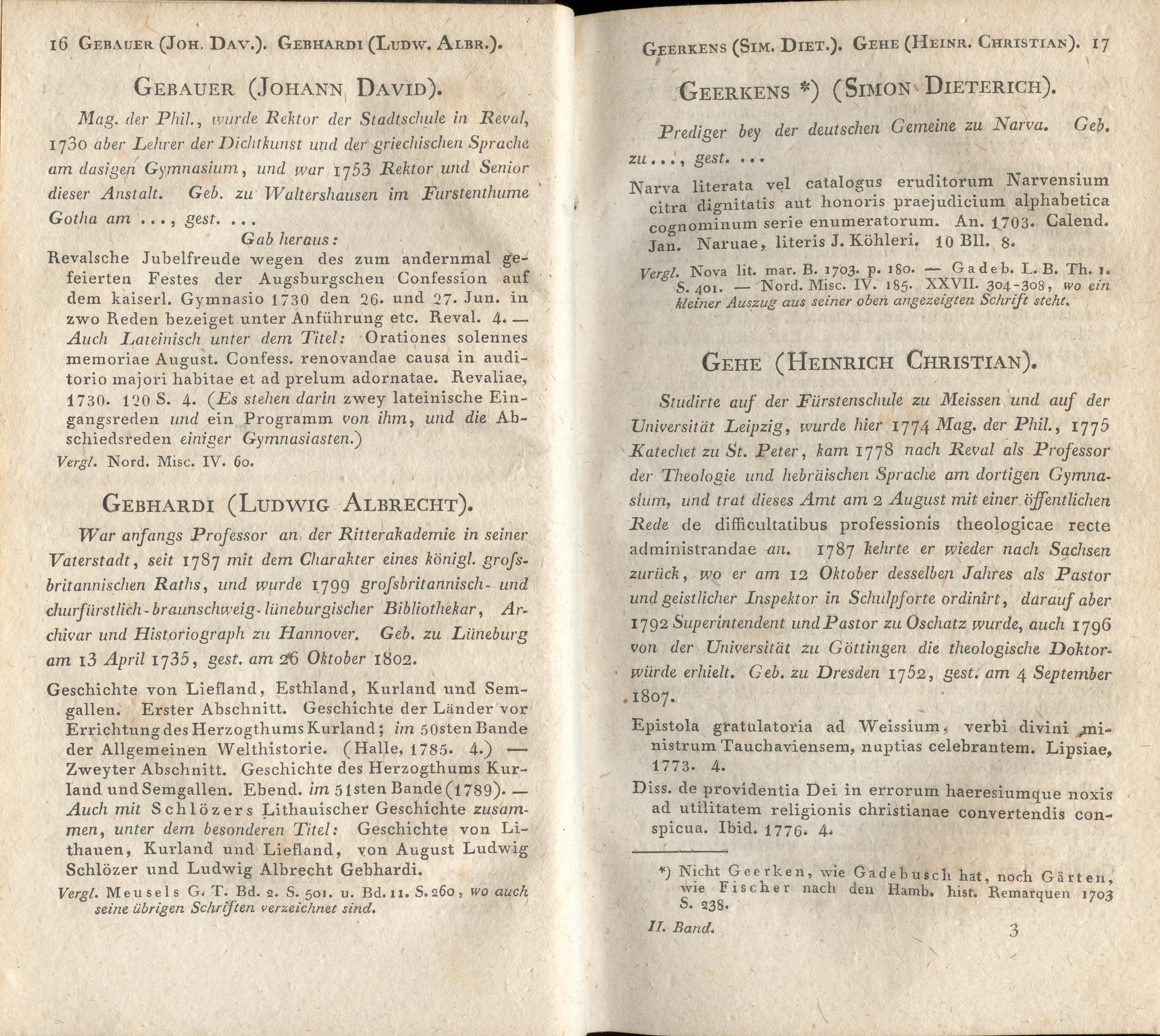 Allgemeines Schriftsteller- und Gelehrten-Lexikon [2/G -K] (1829) | 11. (16-17) Main body of text