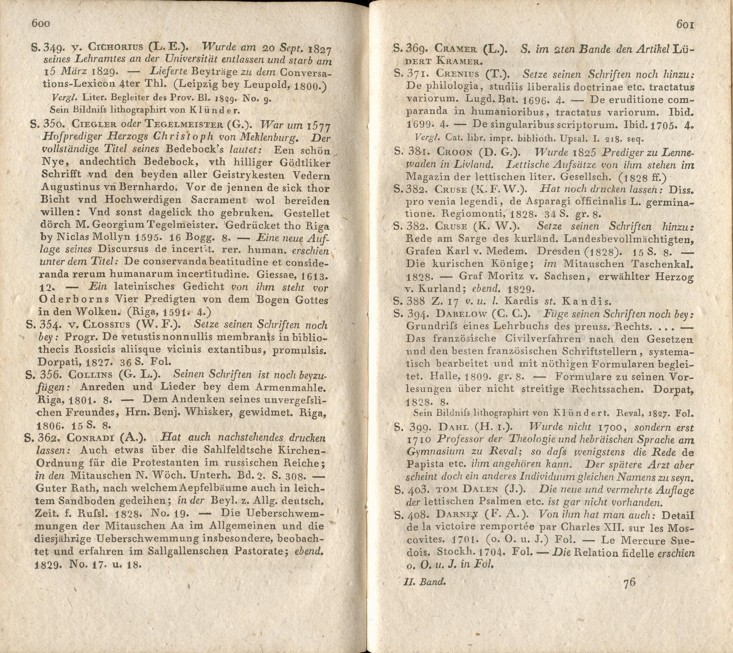 Allgemeines Schriftsteller- und Gelehrten-Lexikon [2/G -K] (1829) | 303. (600-601) Errata