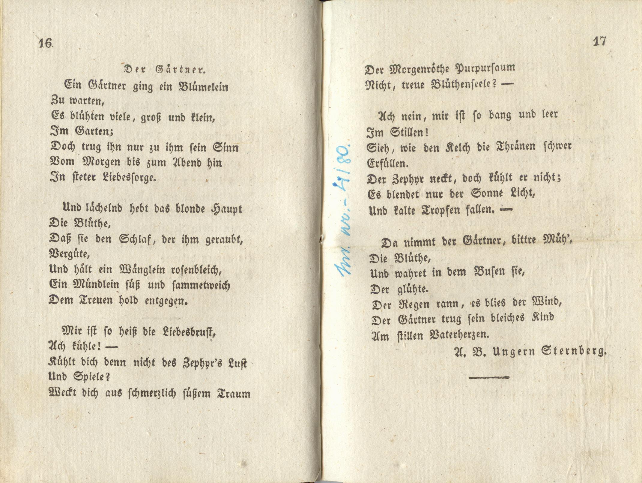 Inländischer Dichtergarten [1] (1828) | 16. (16-17) Main body of text