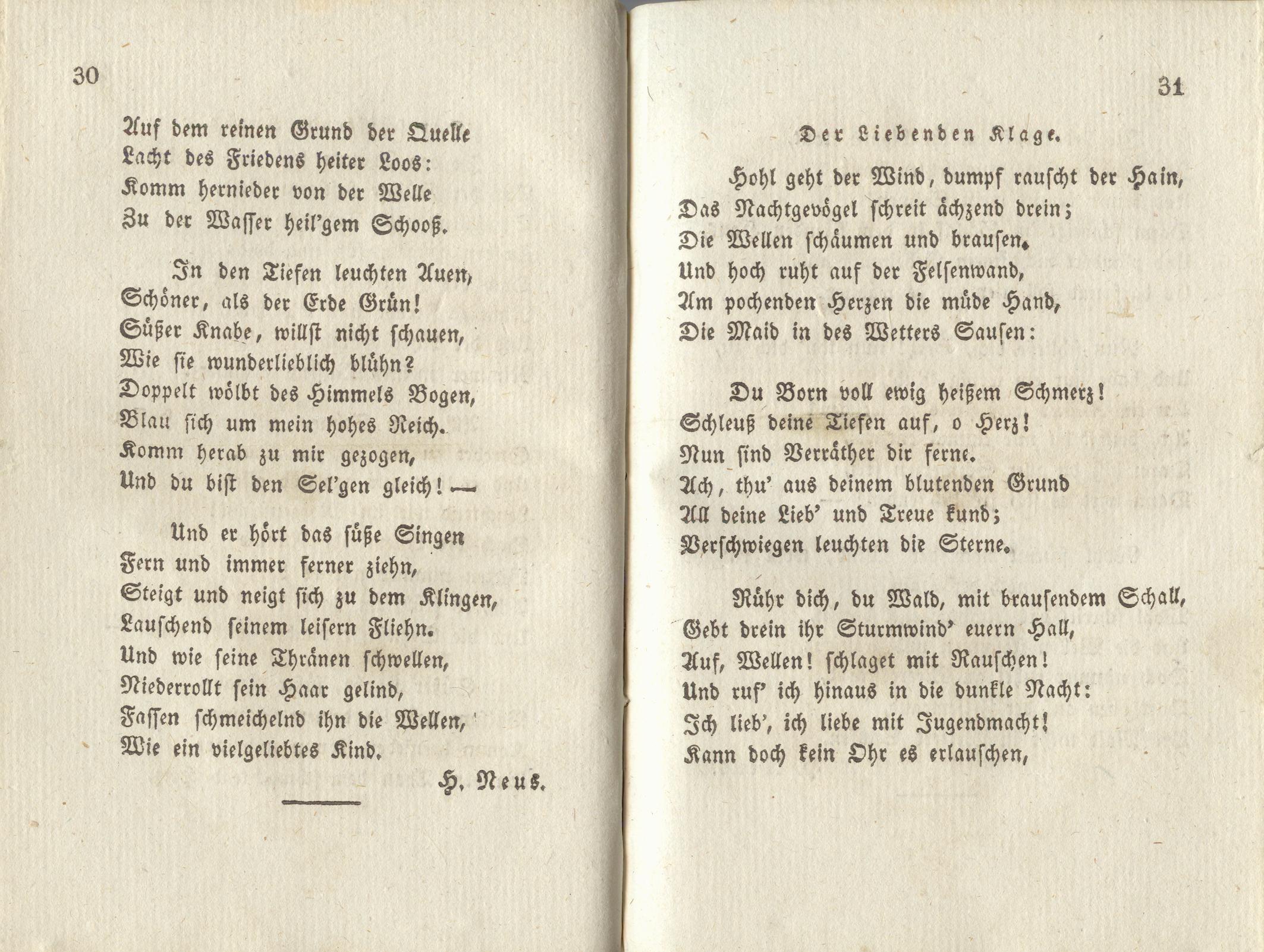 Inländischer Dichtergarten [1] (1828) | 23. (30-31) Main body of text