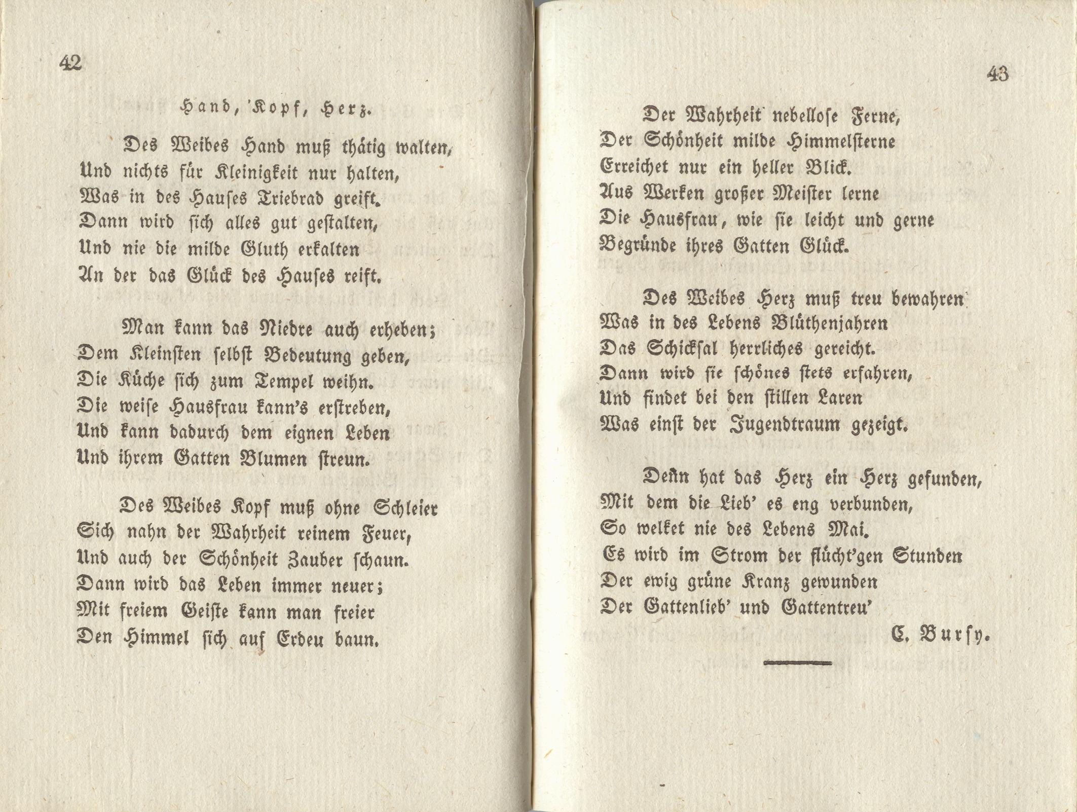Hand, Kopf, Herz (1828) | 1. (42-43) Haupttext
