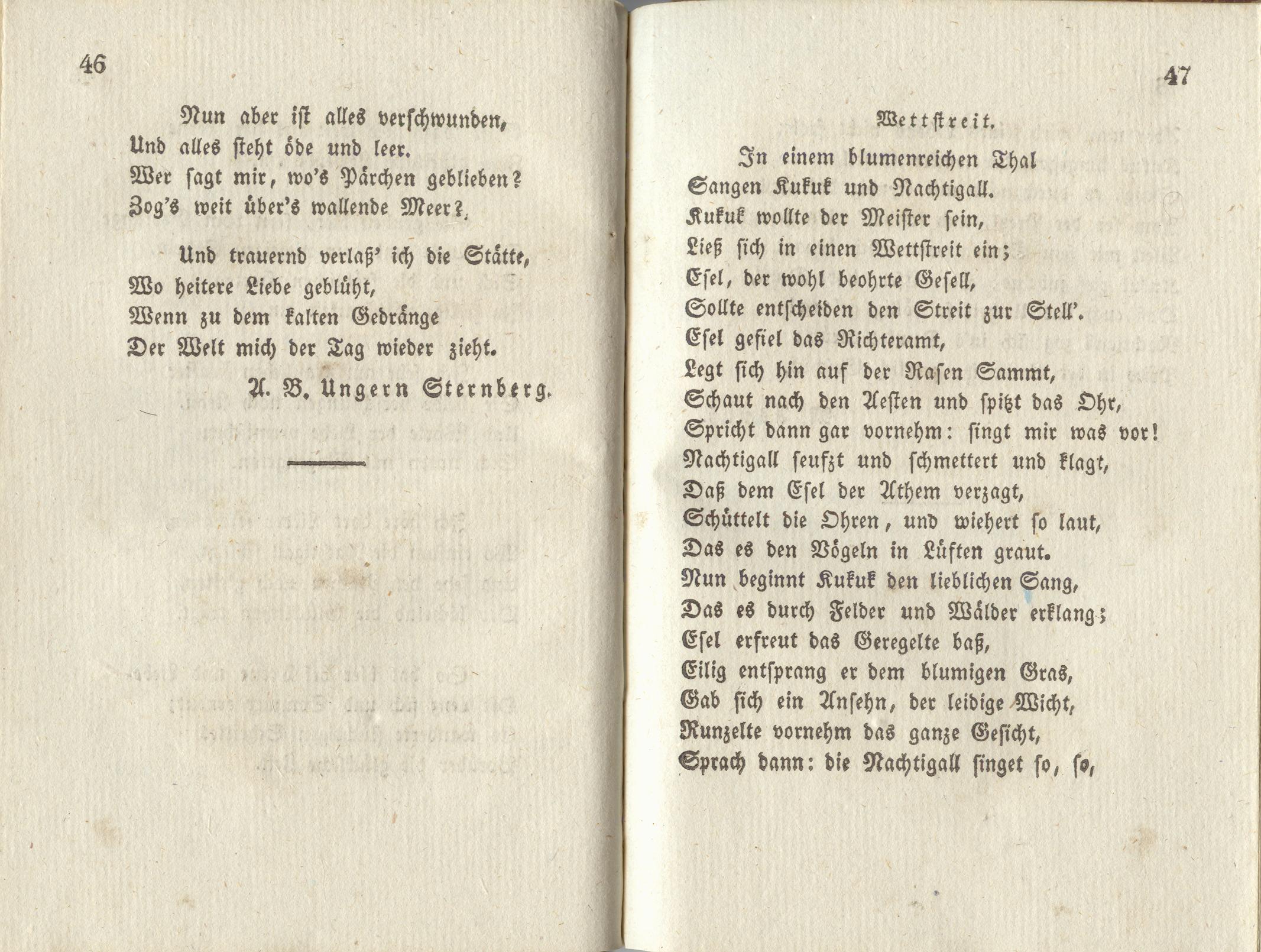Inländischer Dichtergarten [1] (1828) | 31. (46-47) Main body of text