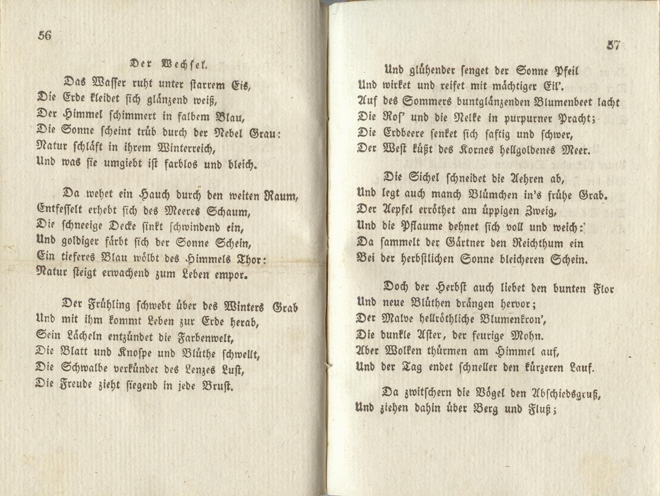 Der Wechsel (1828) | 1. (56-57) Основной текст