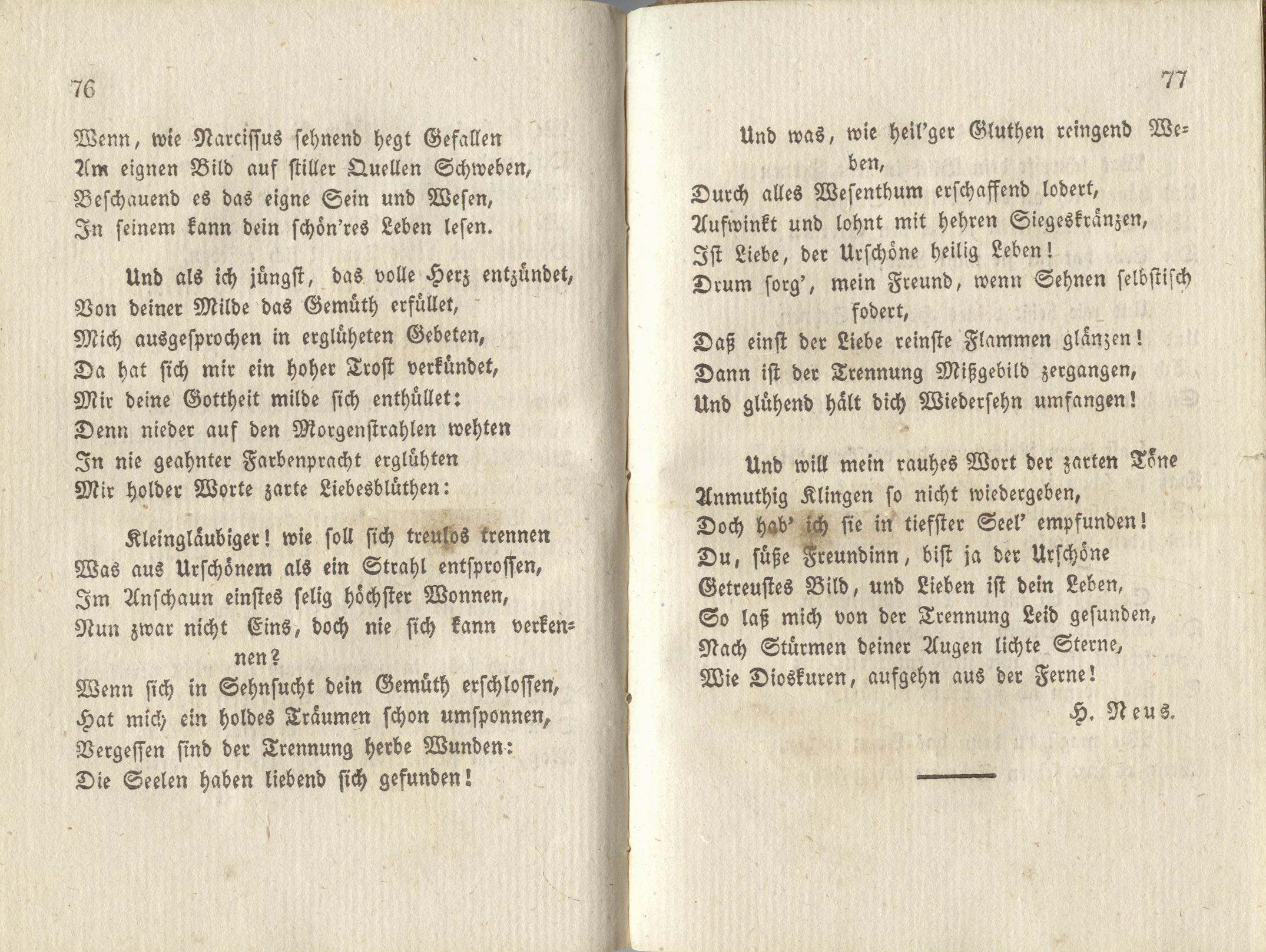 Inländischer Dichtergarten [1] (1828) | 46. (76-77) Main body of text