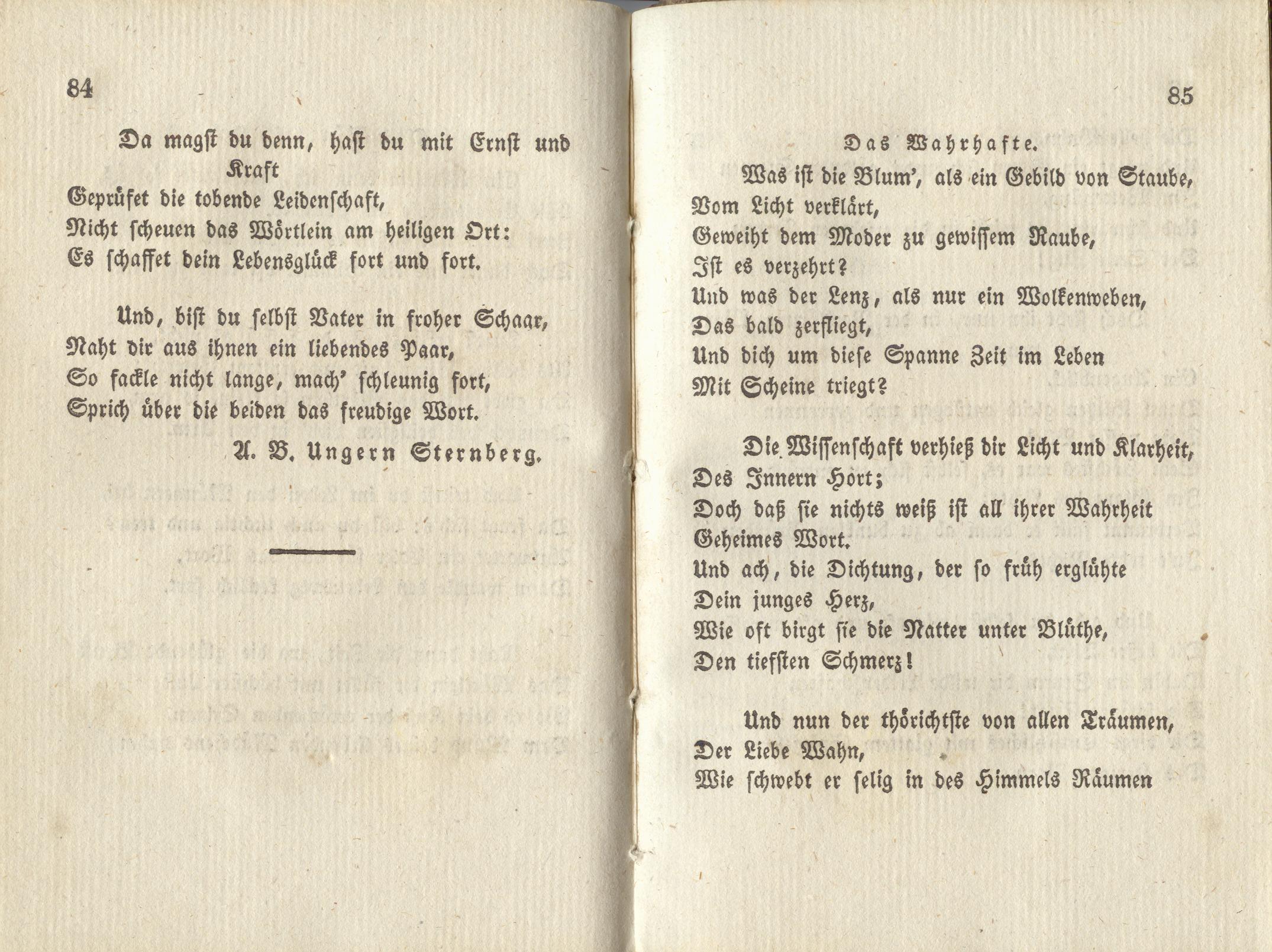 Inländischer Dichtergarten [1] (1828) | 50. (84-85) Põhitekst