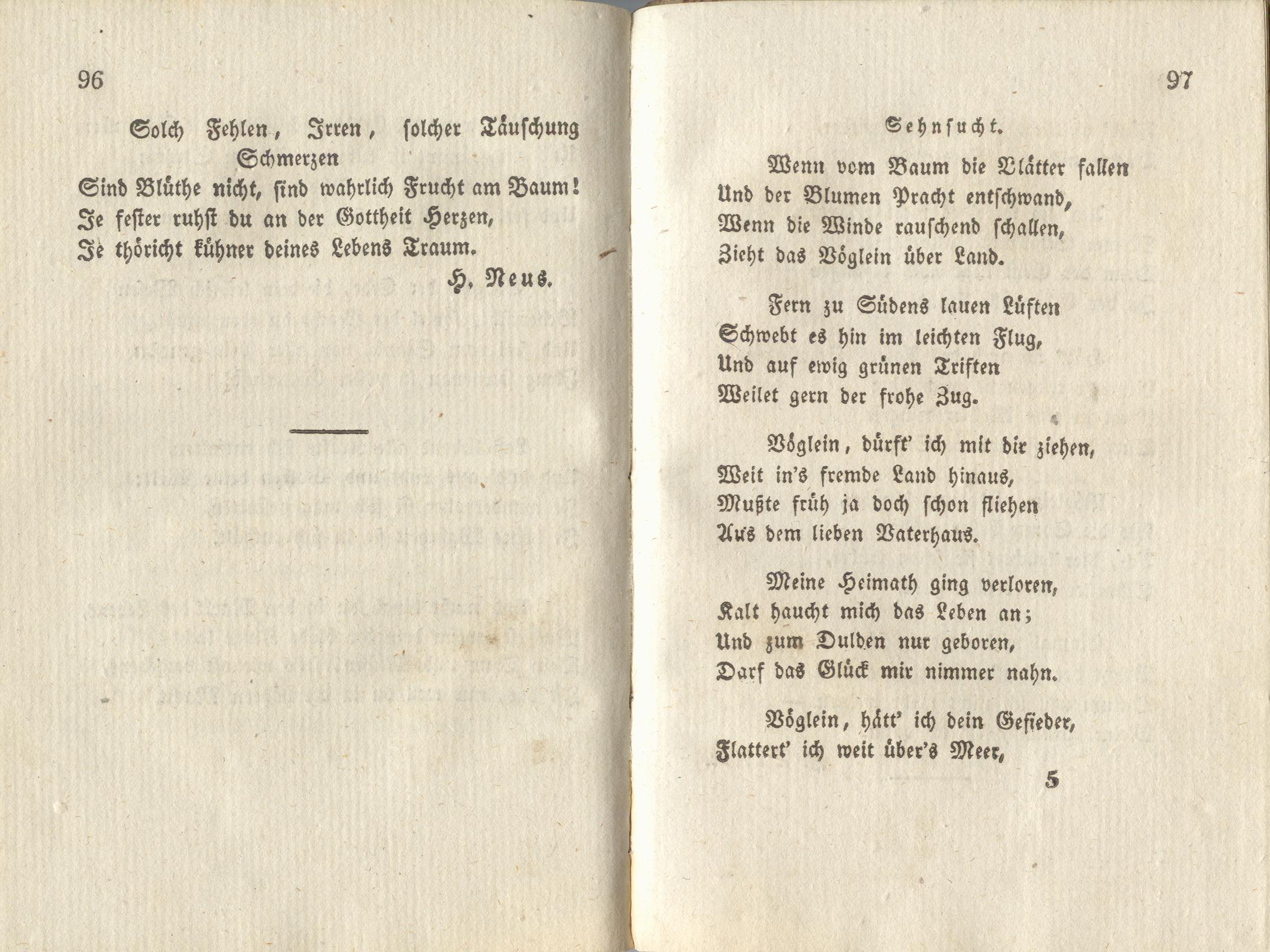 Sehnsucht (1828) | 1. (96-97) Põhitekst