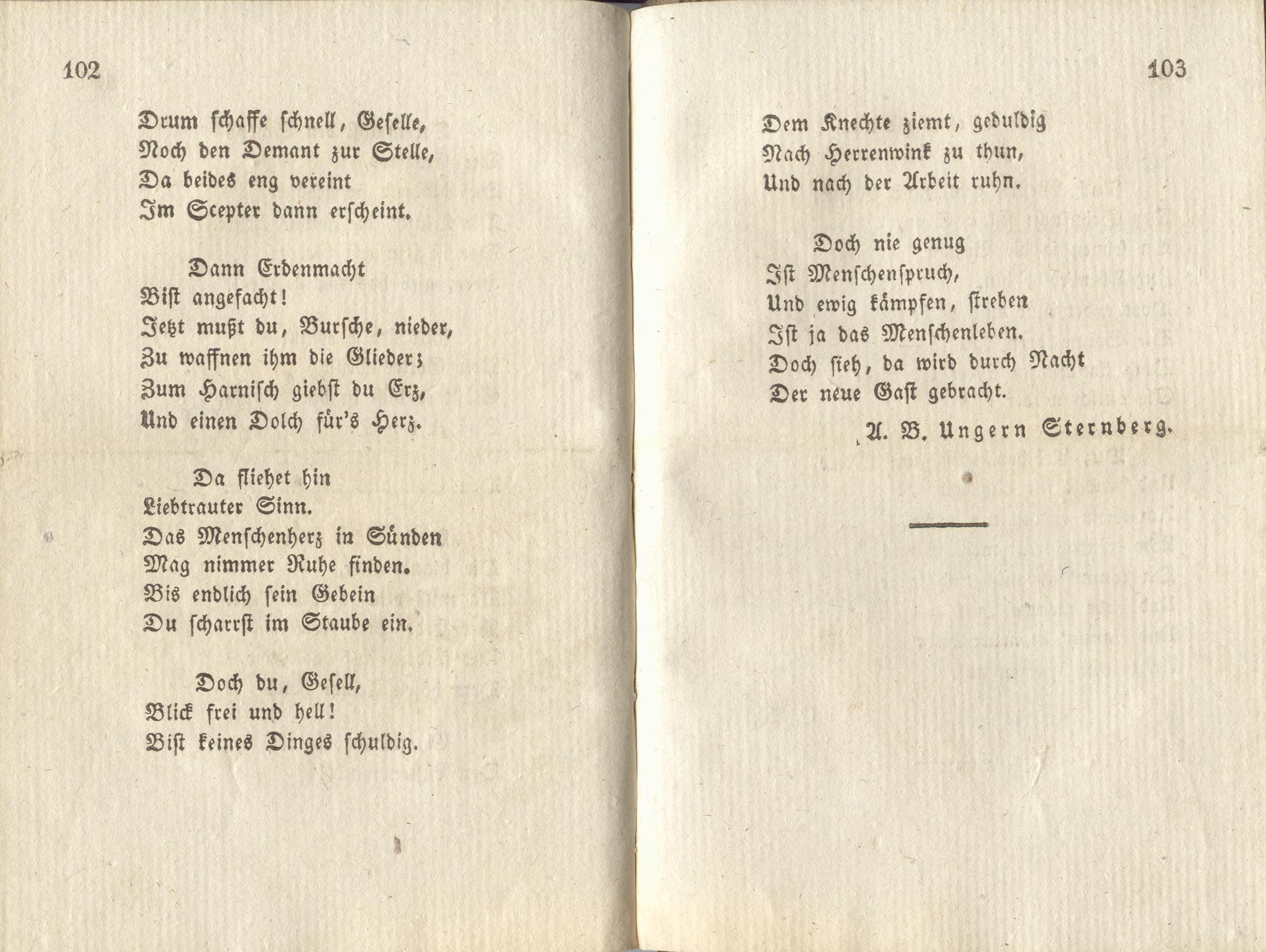 Inländischer Dichtergarten [1] (1828) | 59. (102-103) Main body of text