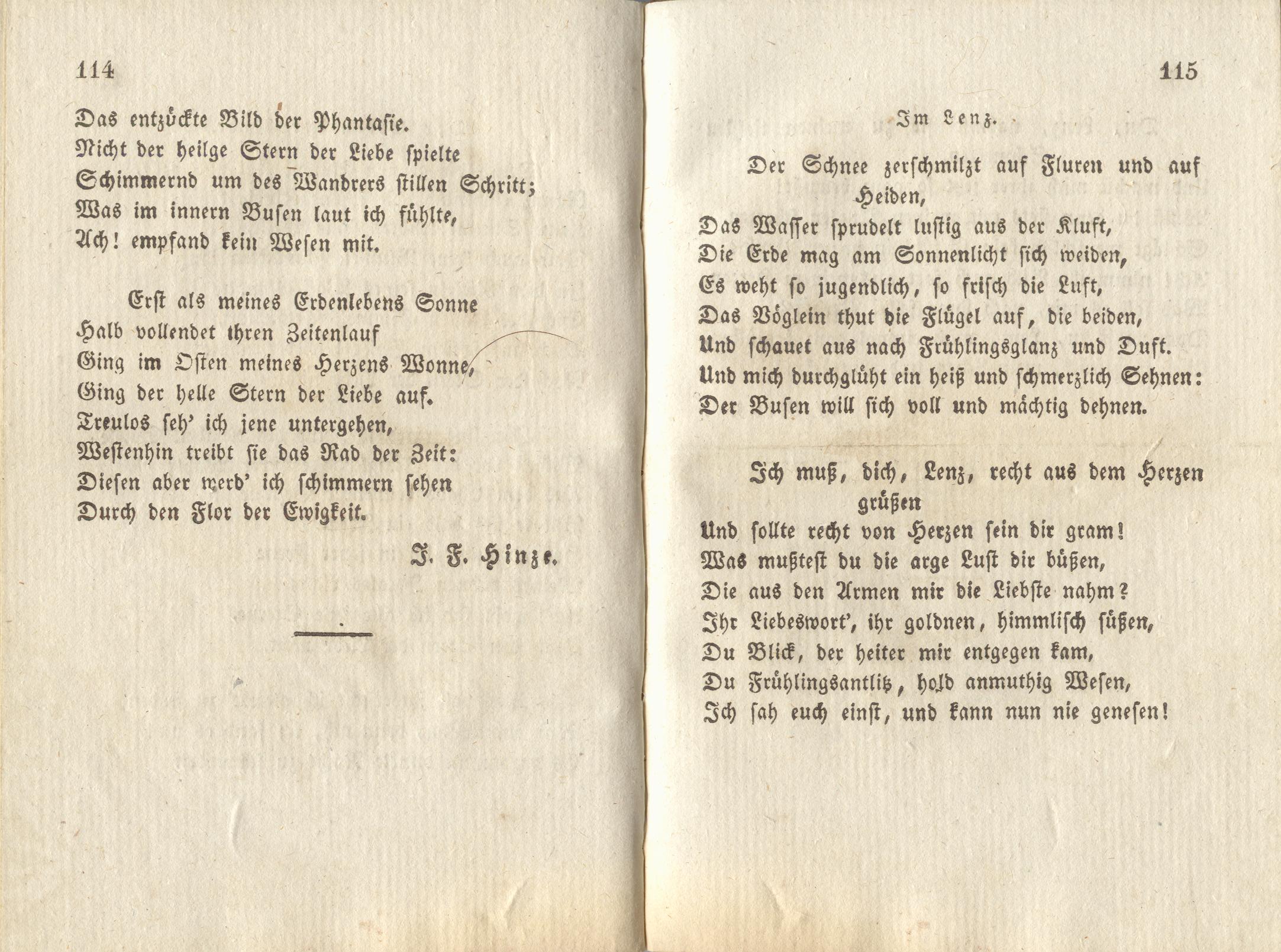Inländischer Dichtergarten [1] (1828) | 65. (114-115) Main body of text