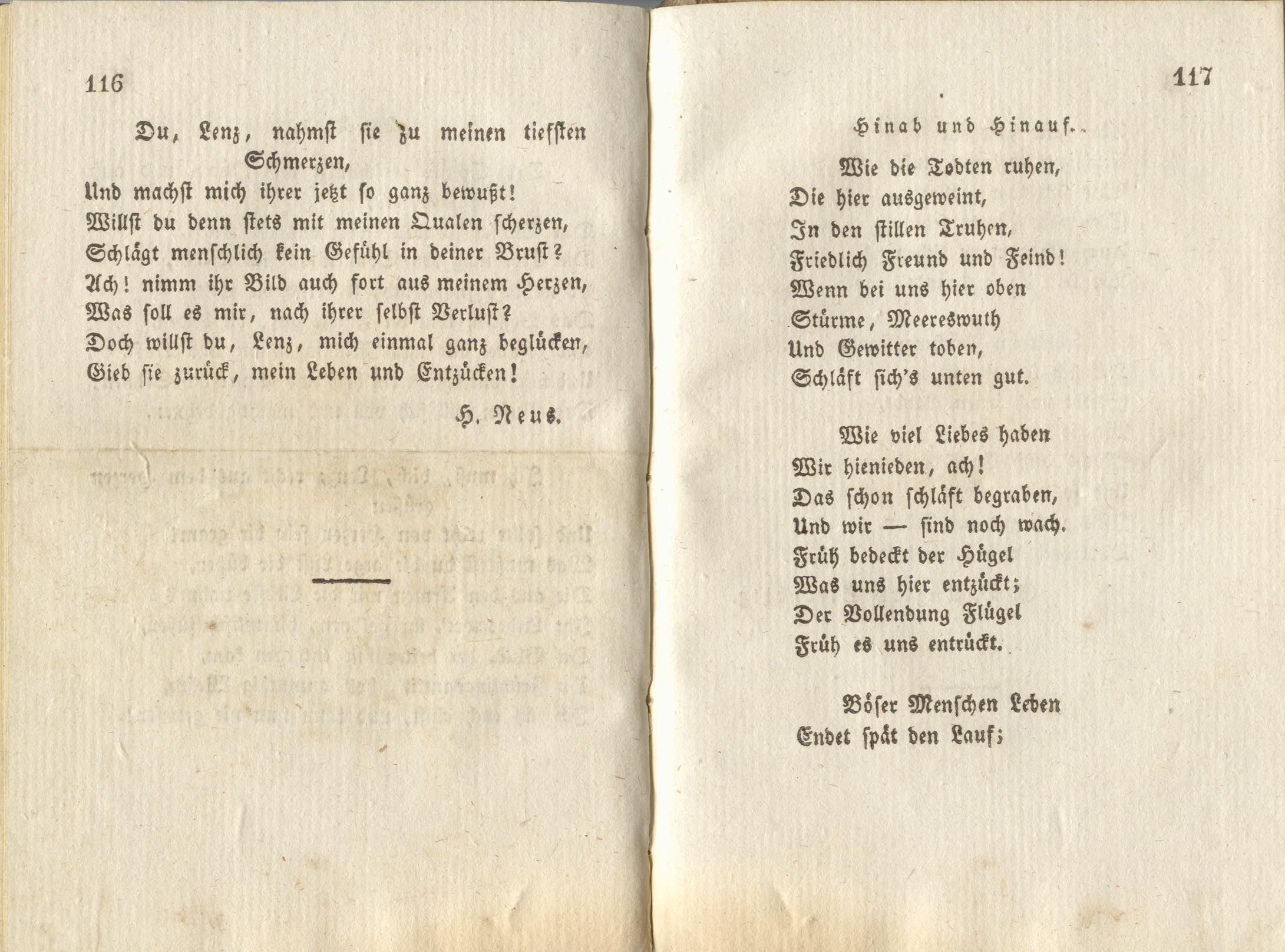 Hinab und Hinauf (1828) | 1. (116-117) Основной текст