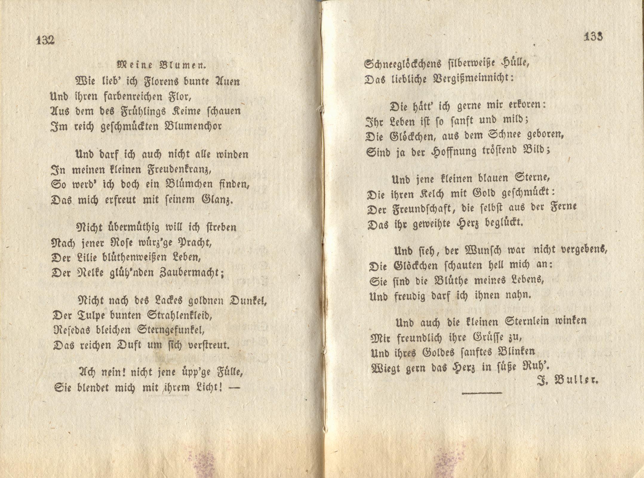 Meine Blumen (1828) | 1. (132-133) Main body of text