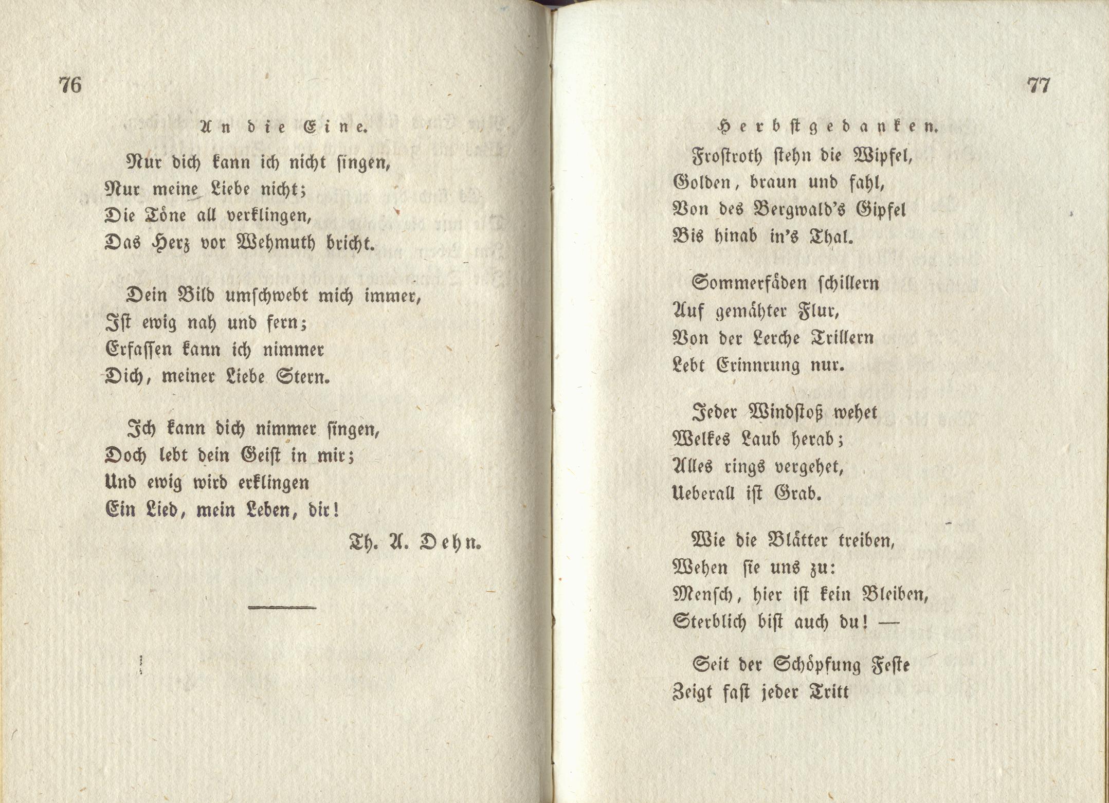 Herbstgedanken (1830) | 1. (76-77) Haupttext