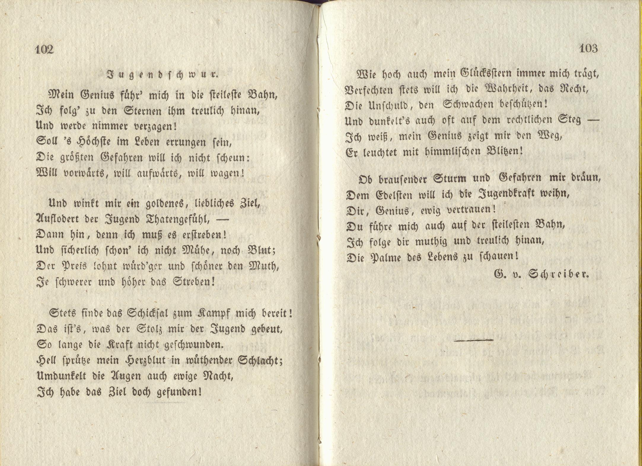 Jugendschwur (1830) | 1. (102-103) Haupttext