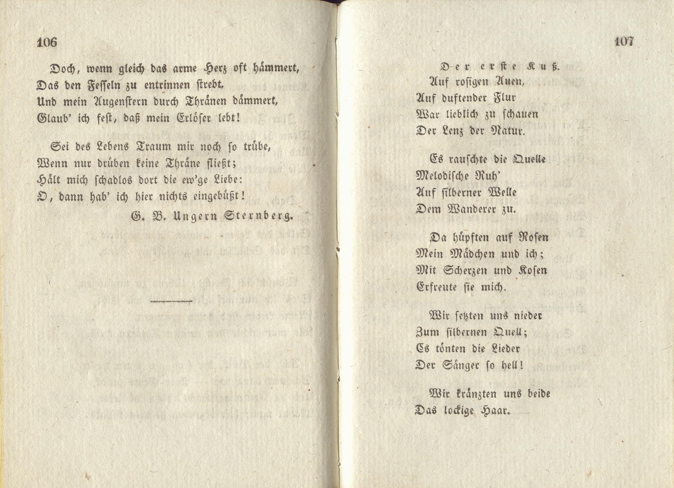 Der erste Kuss (1830) | 1. (106-107) Haupttext
