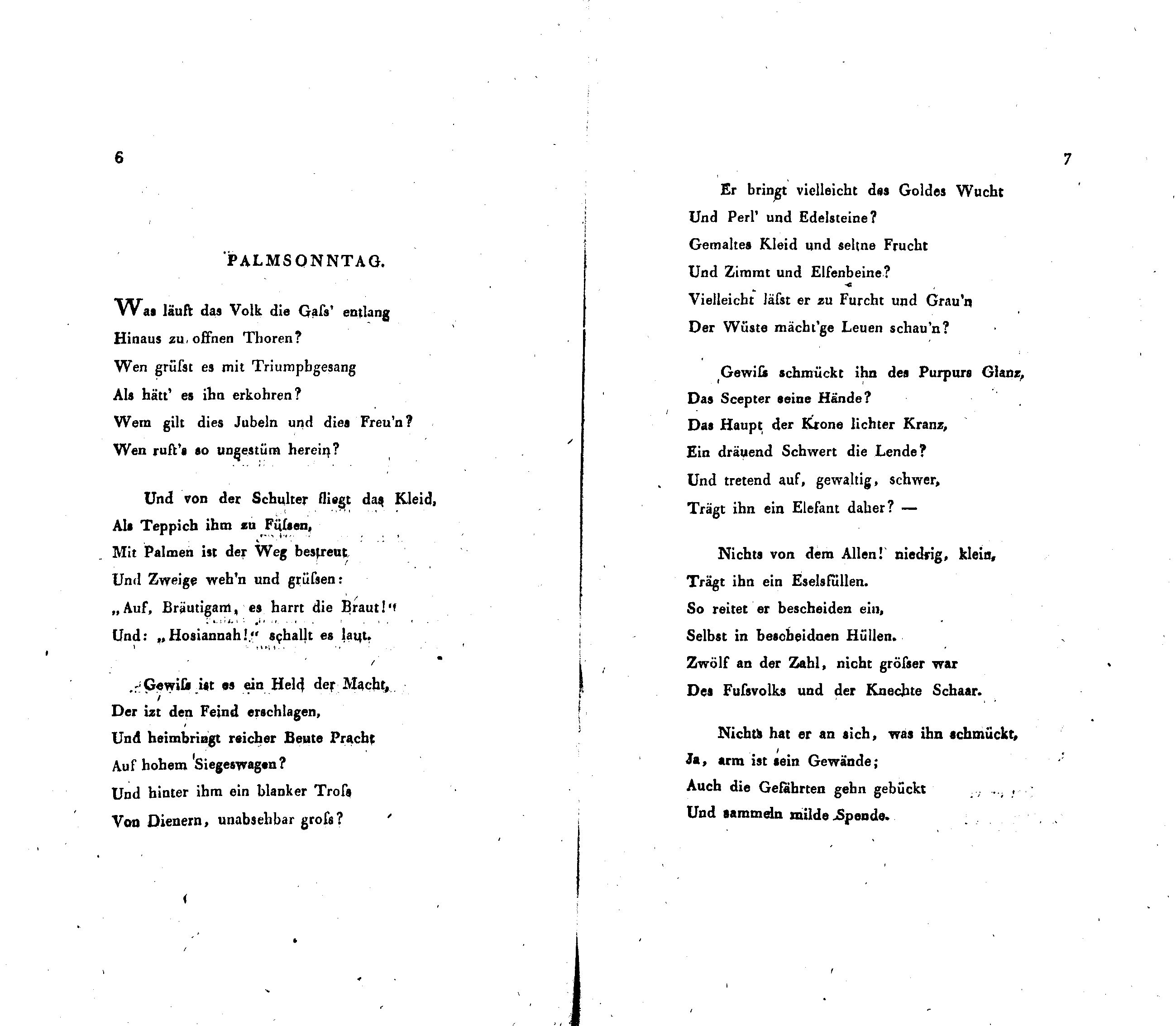Palmsonntag (1820) | 1. (6-7) Haupttext