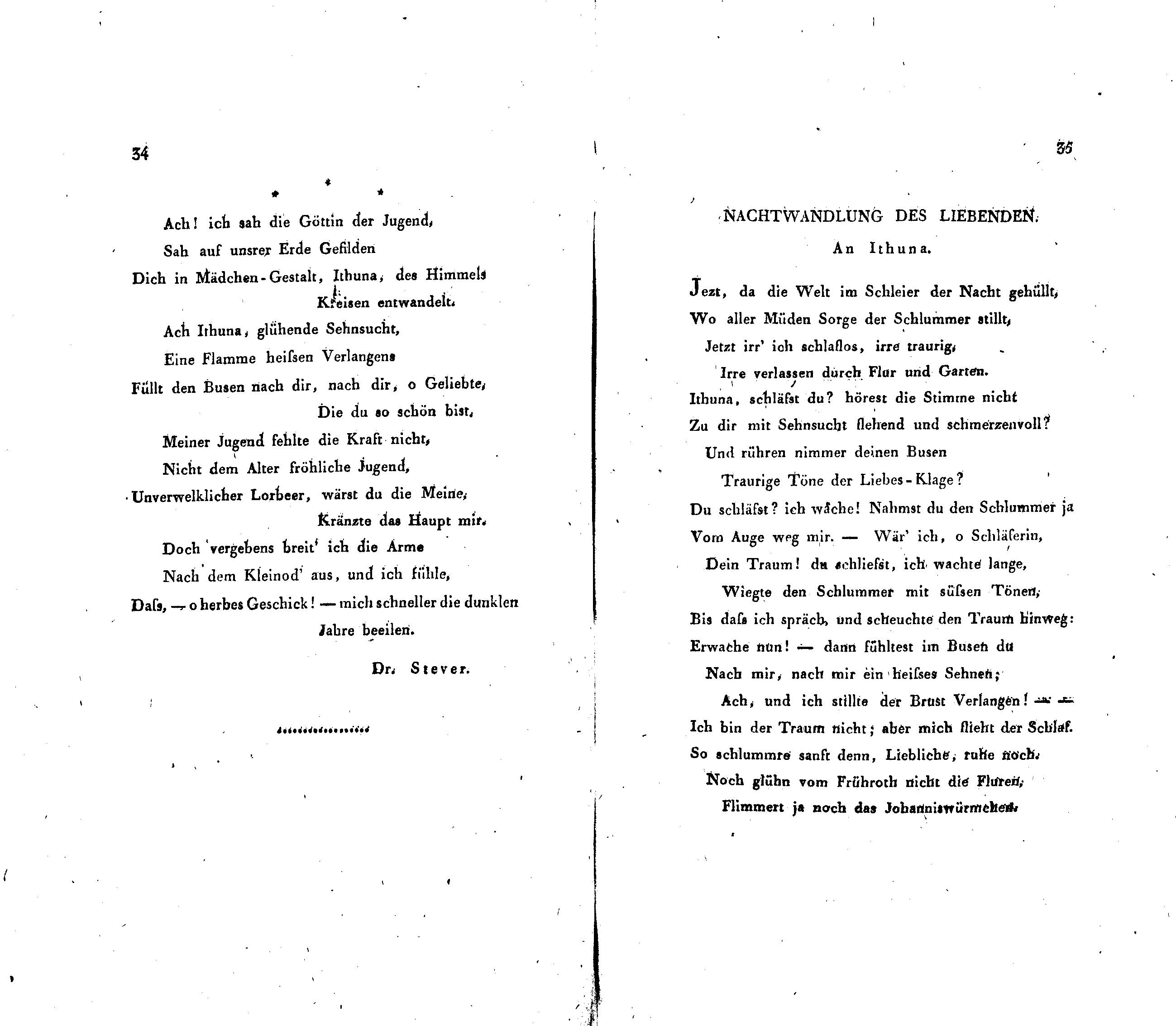 Nachtwandlung des Liebenden (1820) | 1. (34-35) Основной текст
