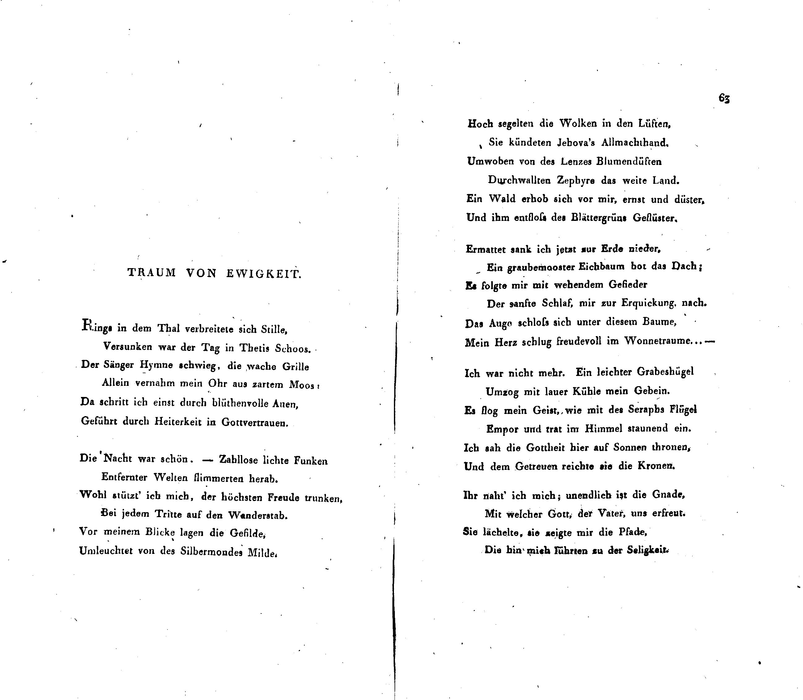 Traum von Ewigkeit (1820) | 1. (62-63) Основной текст