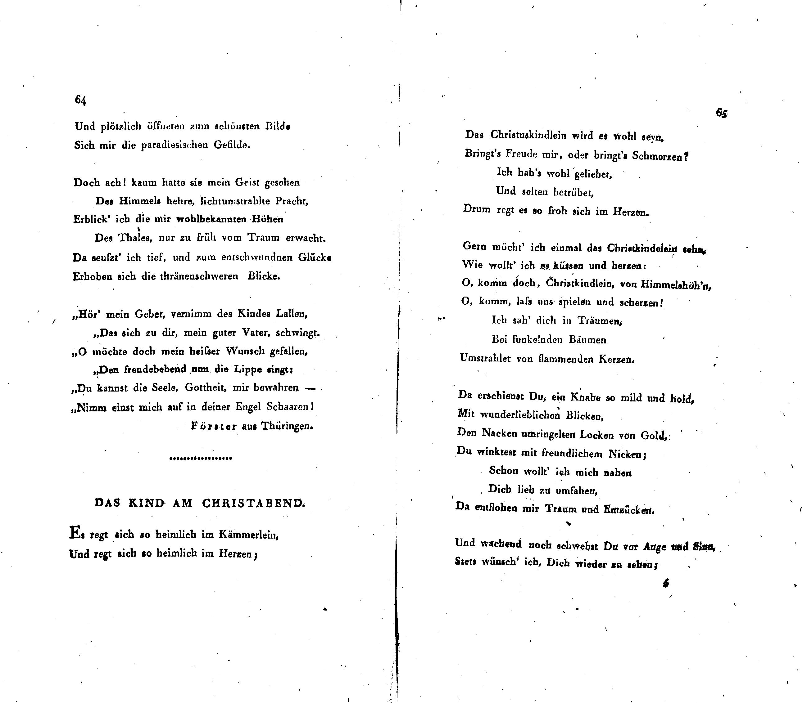 Das Kind am Christabend (1820) | 1. (64-65) Haupttext