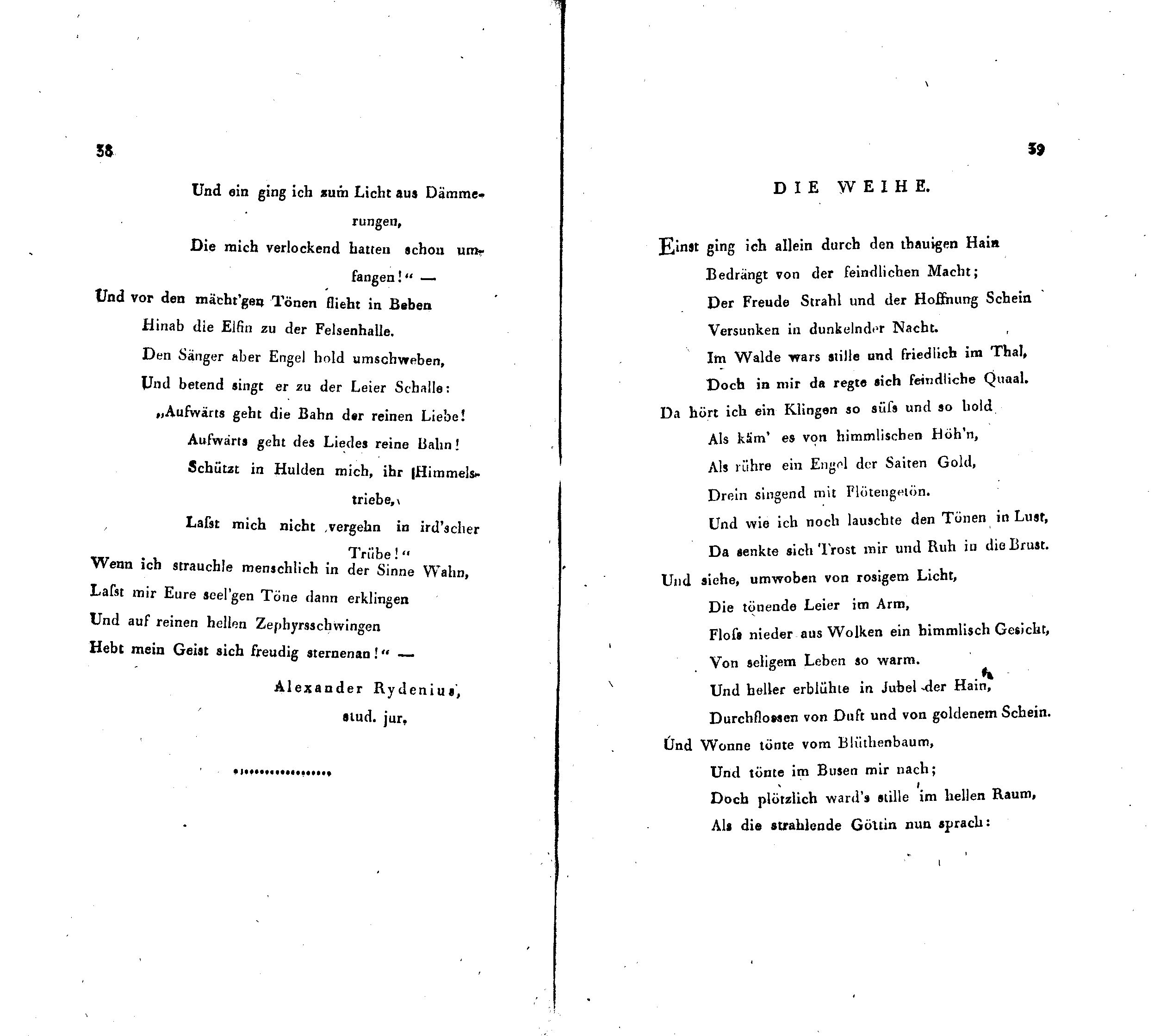 Die Weihe (1820) | 1. (38-39) Põhitekst