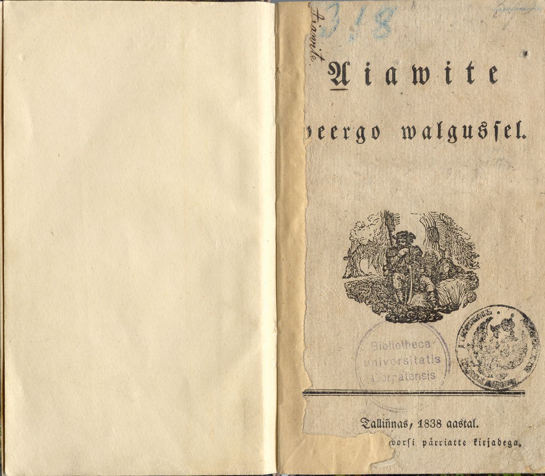 Aiawite peergo walgussel (1838) | 1. Titelblatt