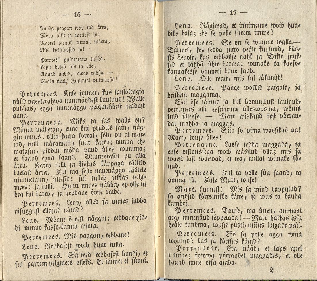 Aiawite peergo walgussel (1838) | 9. (16-17) Põhitekst