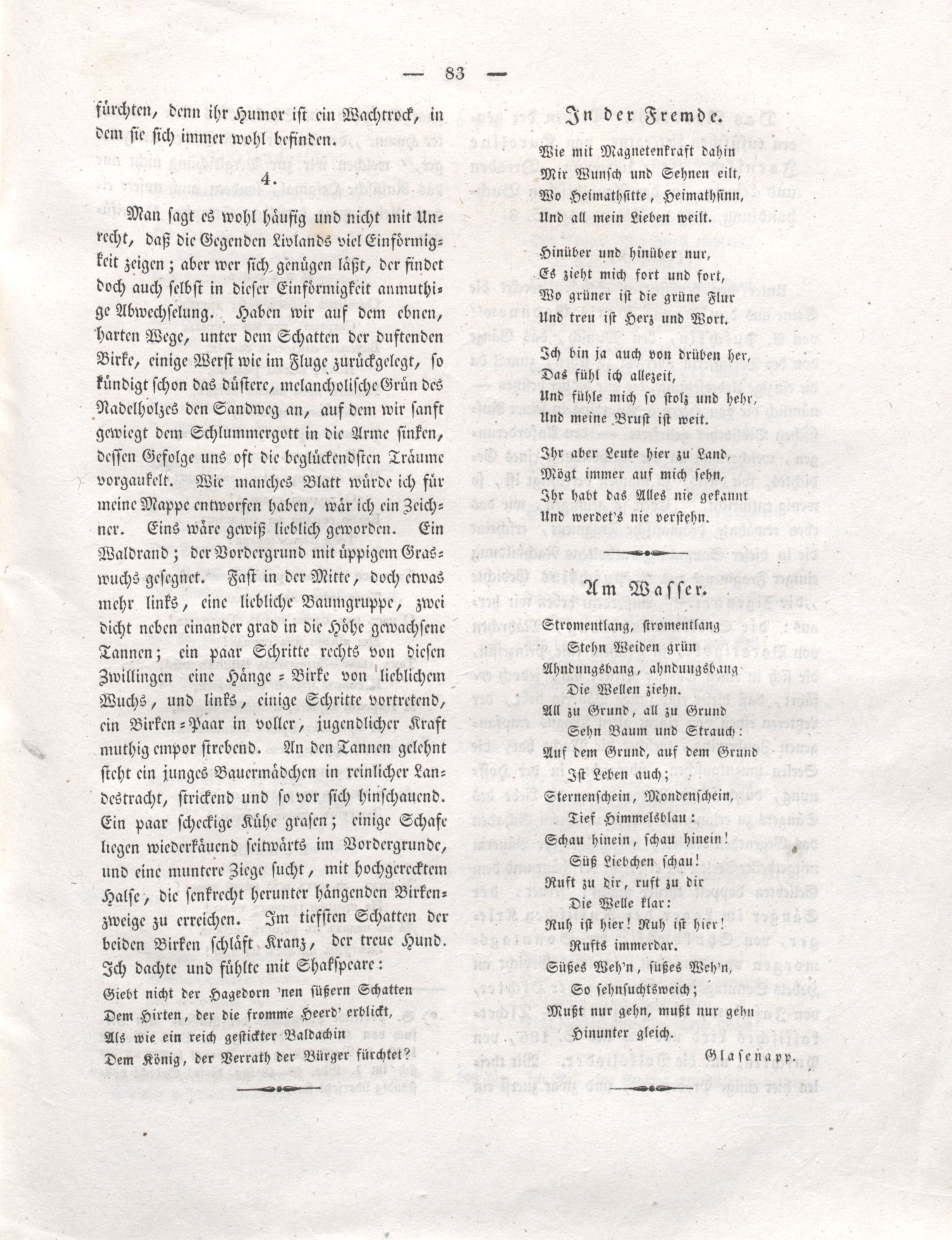 Am Wasser (1836) | 1. (83) Основной текст