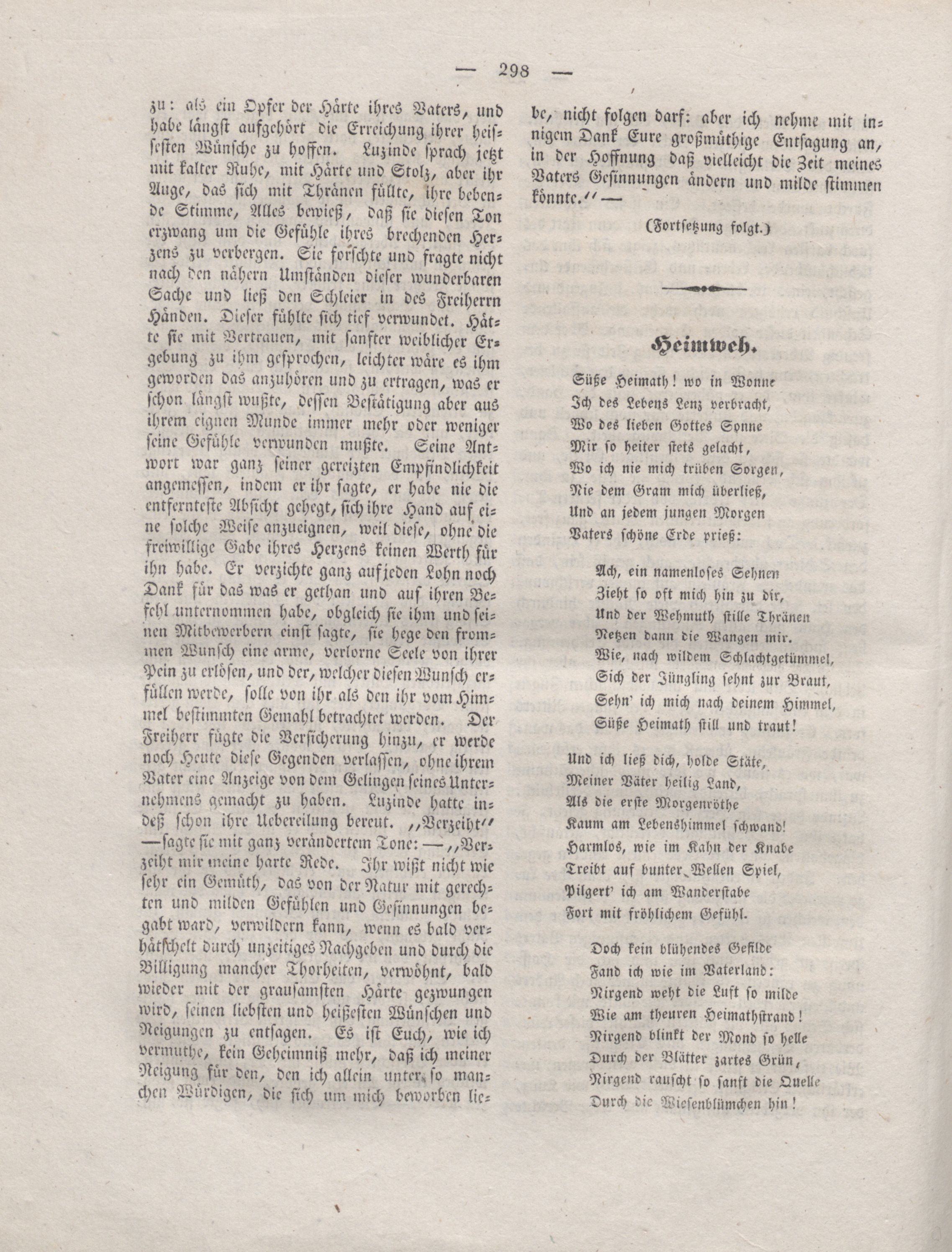 Heimweh (1837) | 1. (298) Основной текст