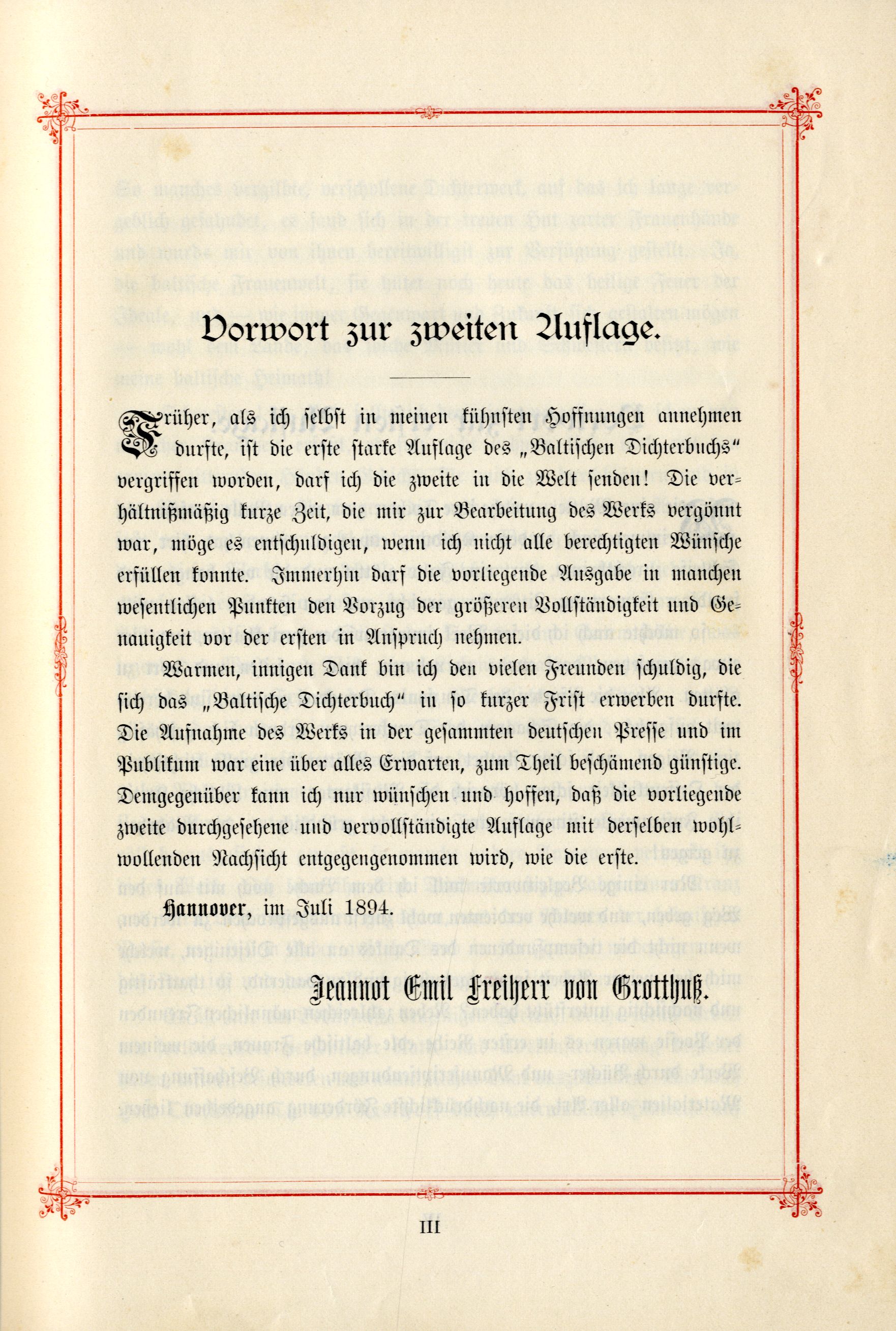 Das Baltische Dichterbuch (1895) | 5. (III) Предисловие