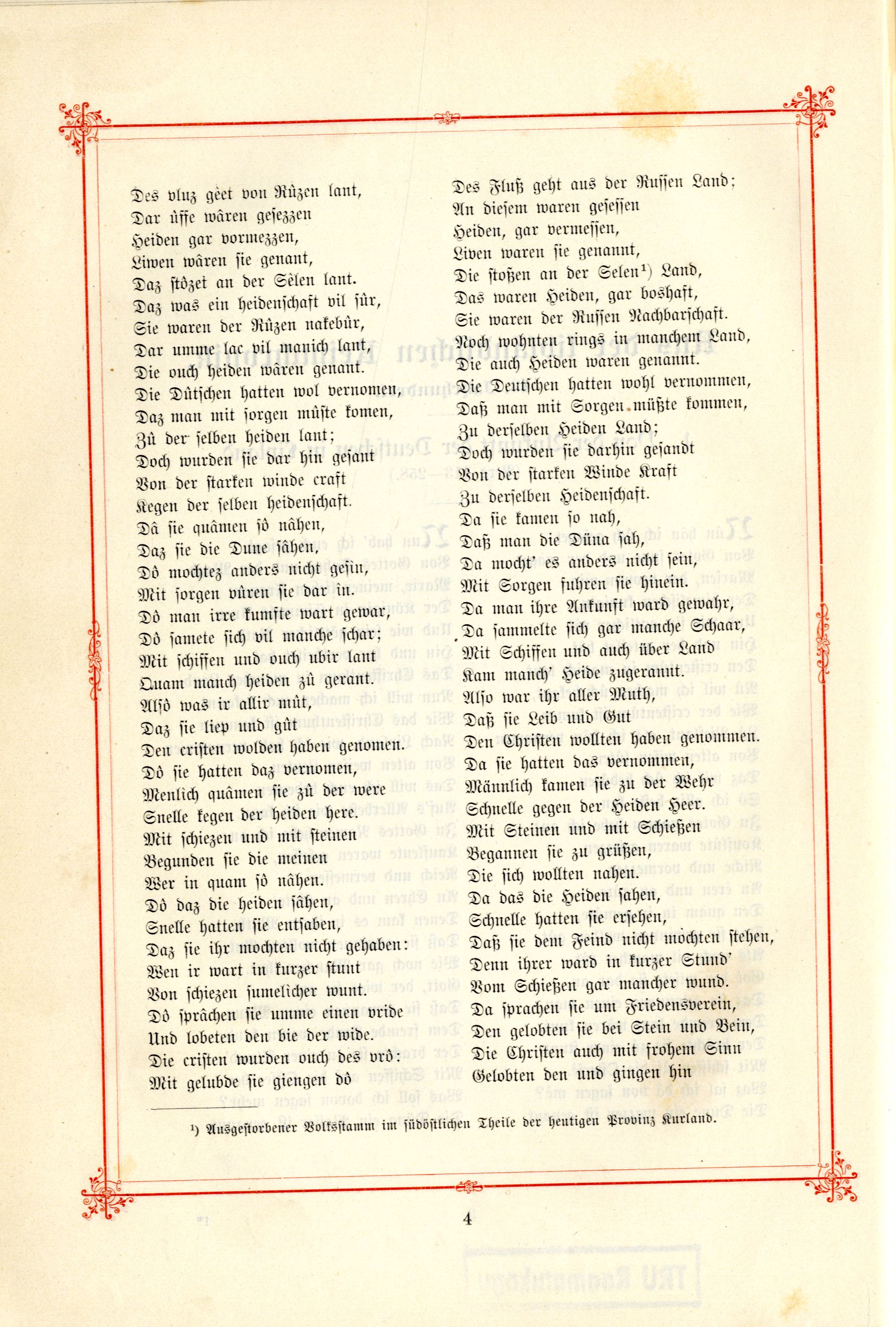 Aus der livländischen Reimchronik (1895) | 2. (4) Основной текст