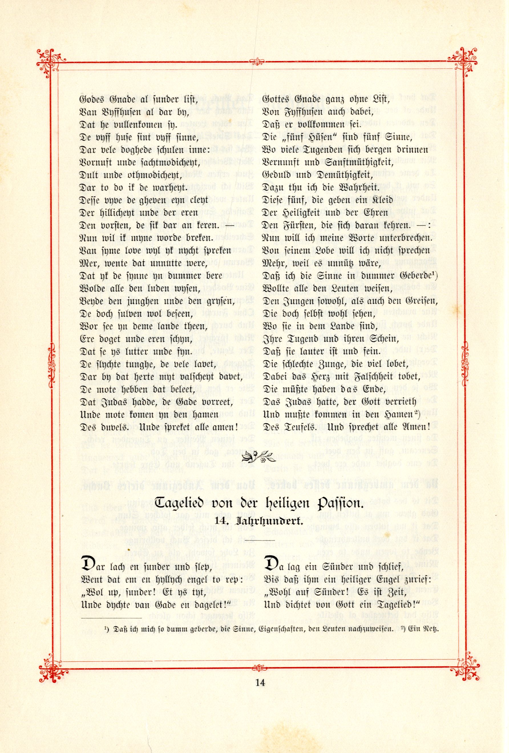 Tagelied von der heiligen Passion (1895) | 1. (14) Основной текст
