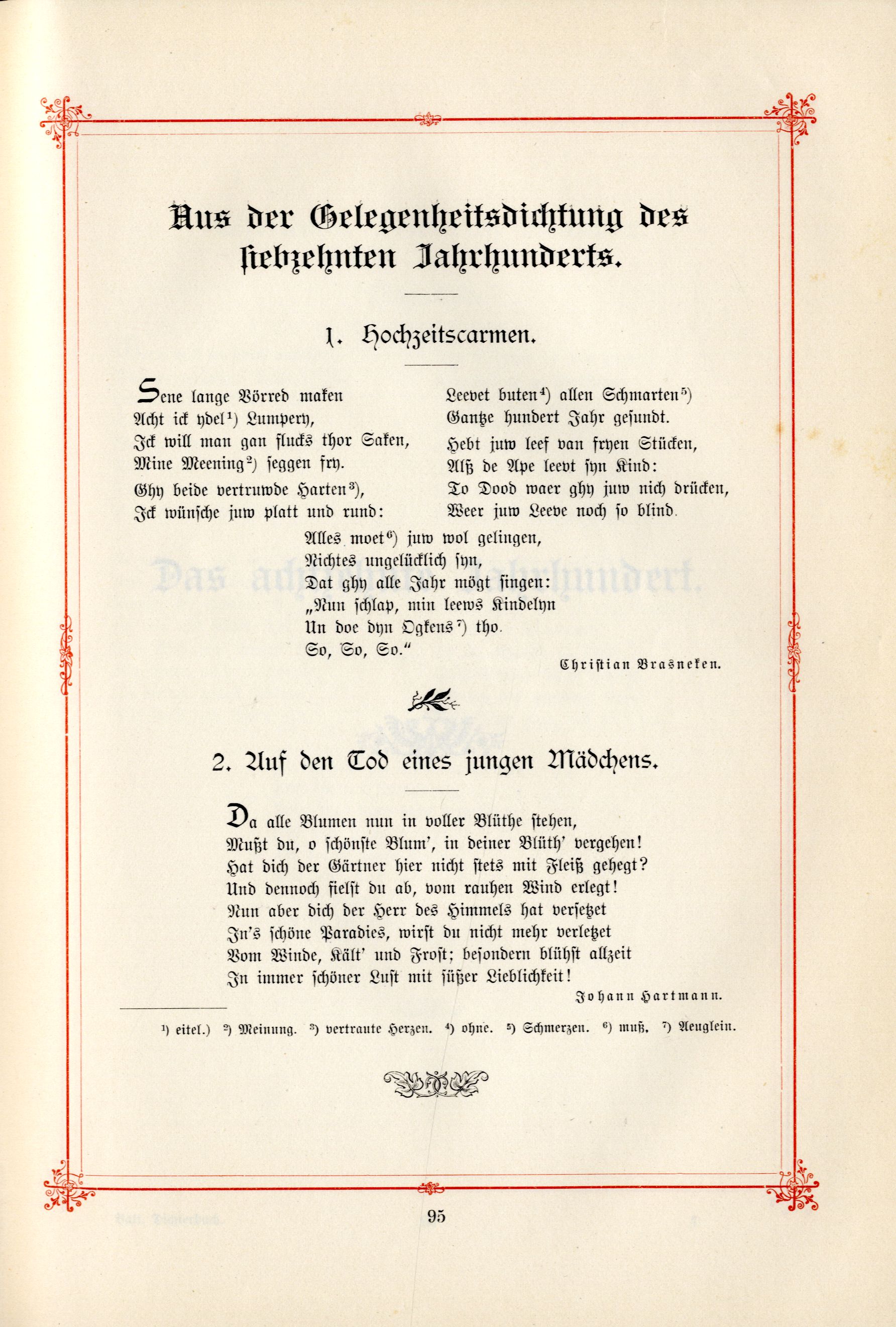 Hochzeitscarmen (1895) | 1. (95) Haupttext