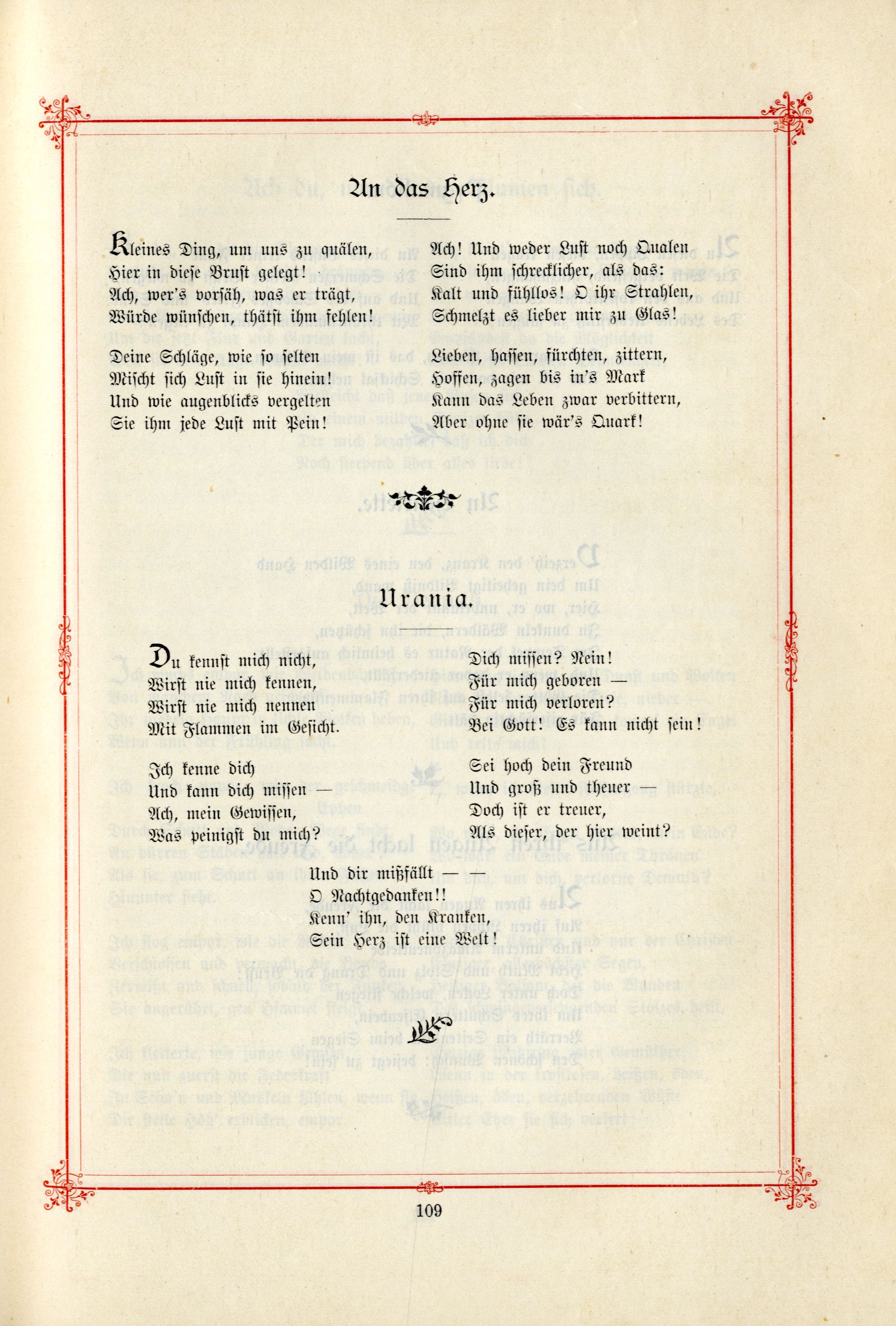 An das Herz (1895) | 1. (109) Основной текст